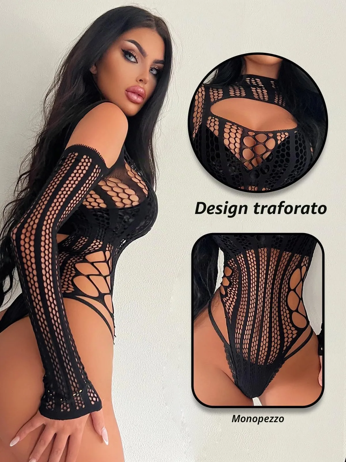 Buitifo Body in rete da donna, nero, M - immagine 2