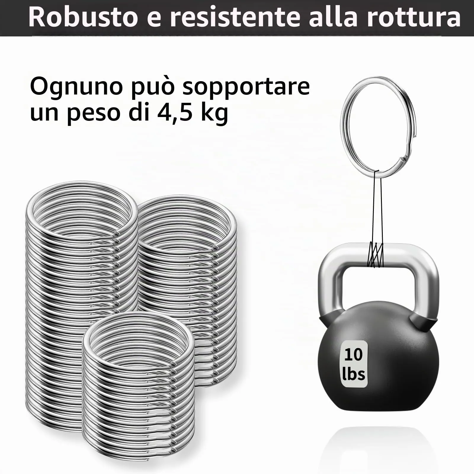 KTPCN Set di 120 anelli portachiavi rotondi 25 mm con scatola - immagine 3