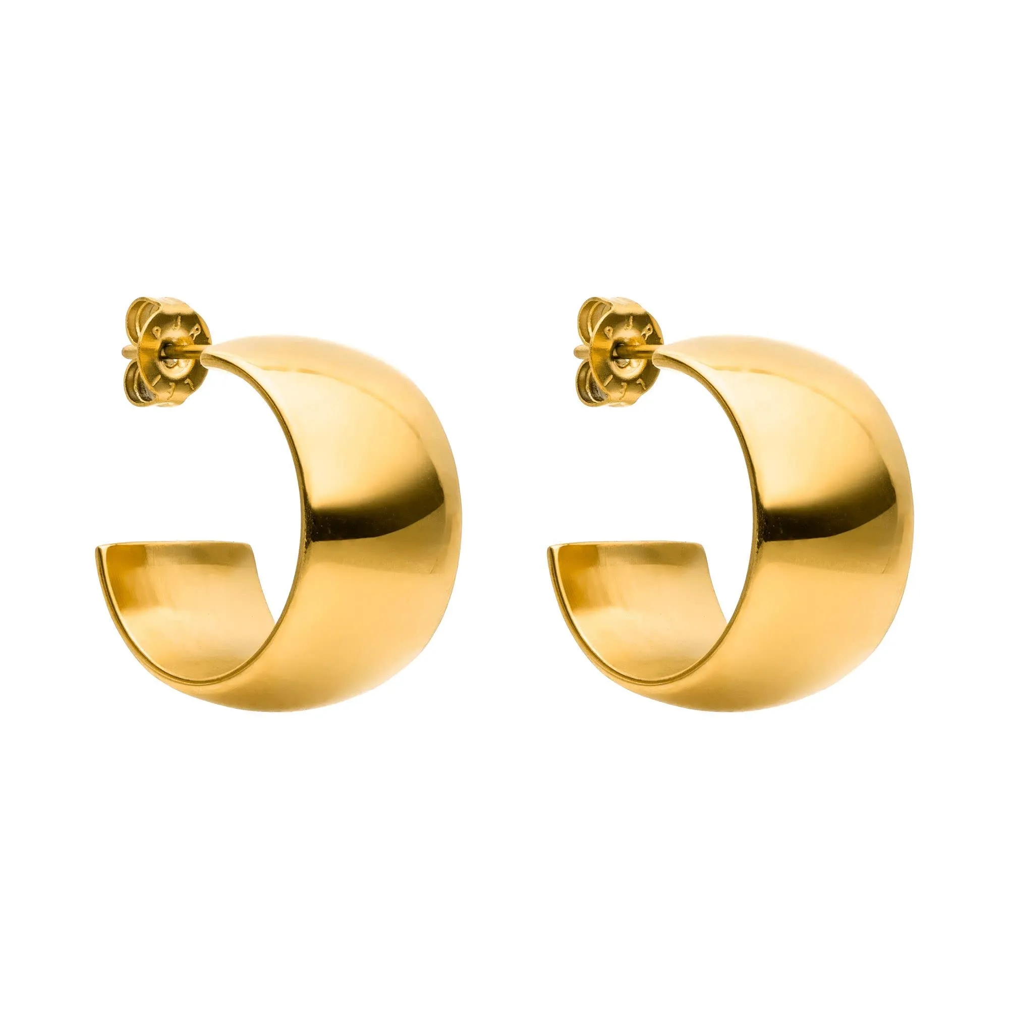 Purelei Signature Bold Orecchini a cerchio in acciaio inossidabile, 18 mm, Oro - immagine 1