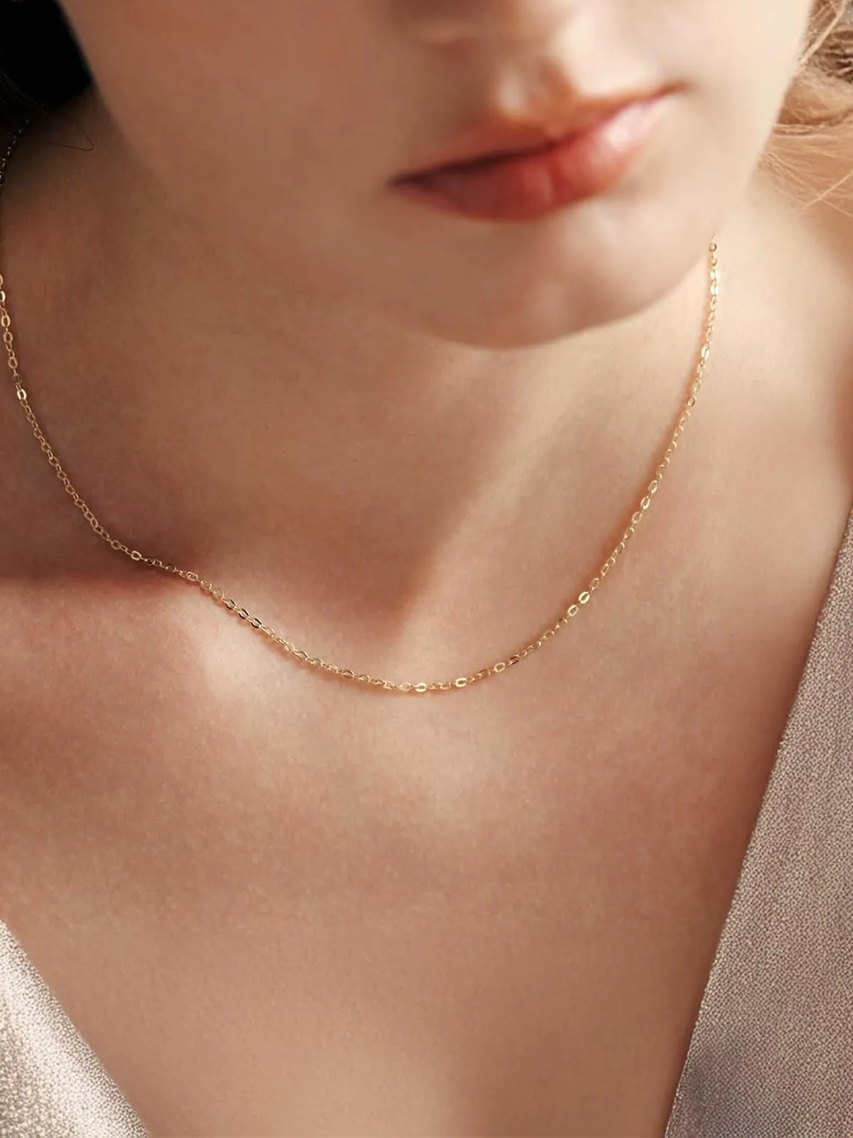 Silvora Collana Catena in Acciaio 2,5mm Oro, 35cm - immagine 2
