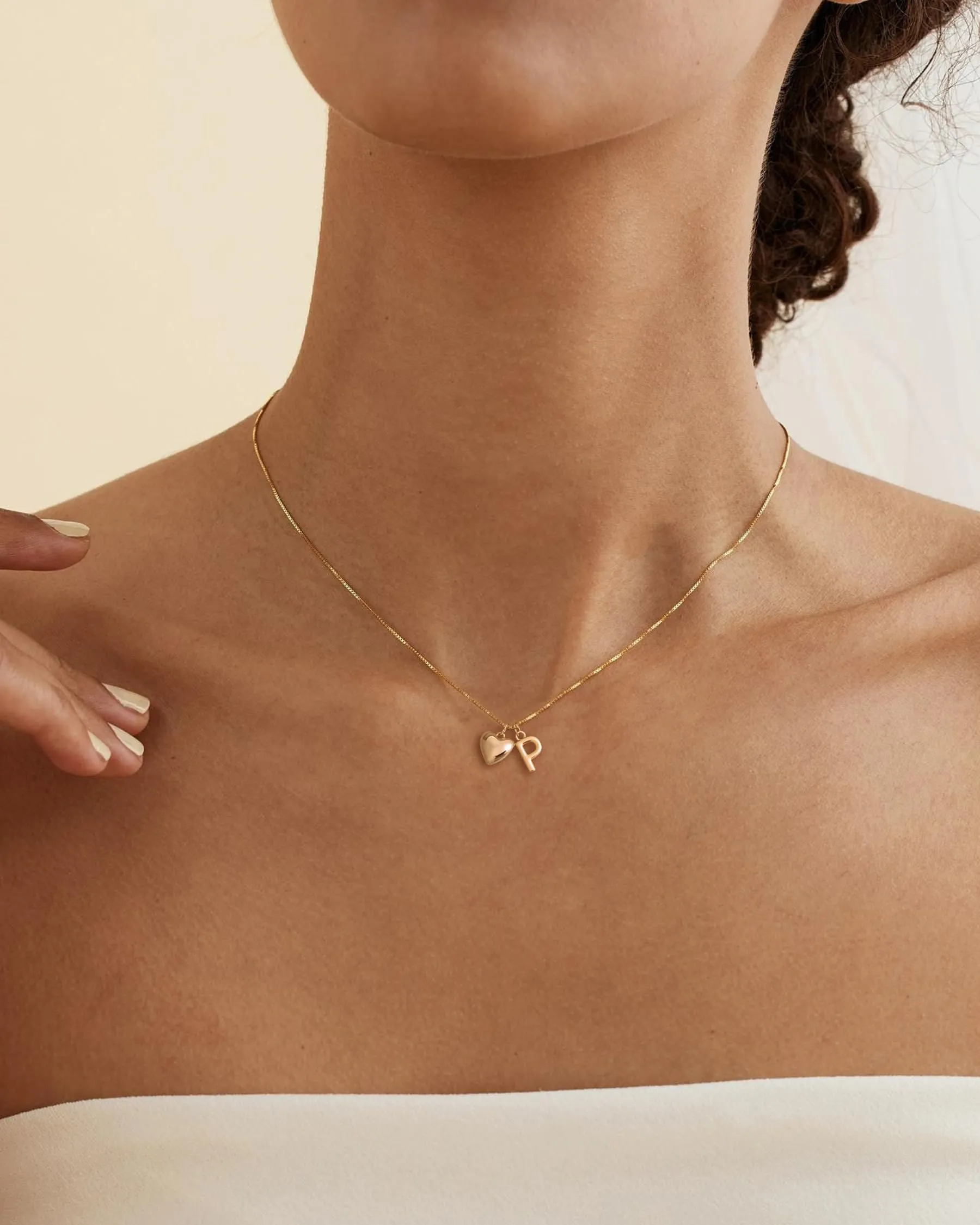HANLI Collana Personalizzata con Nome Cuore Iniziale in Oro Placcato 14K per Donna - immagine 4