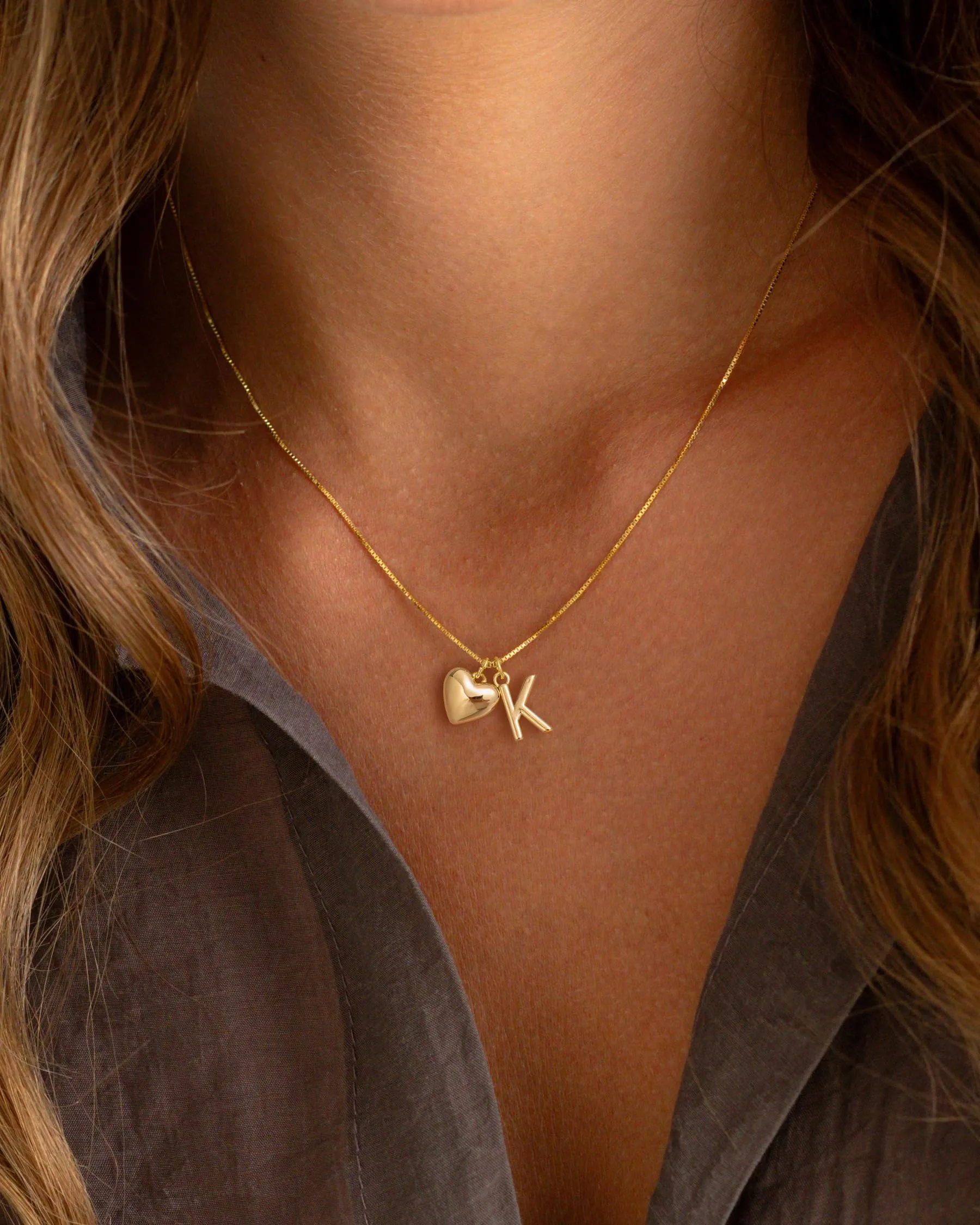 HANLI Collana Personalizzata con Nome Cuore Iniziale in Oro Placcato 14K per Donna - immagine 6