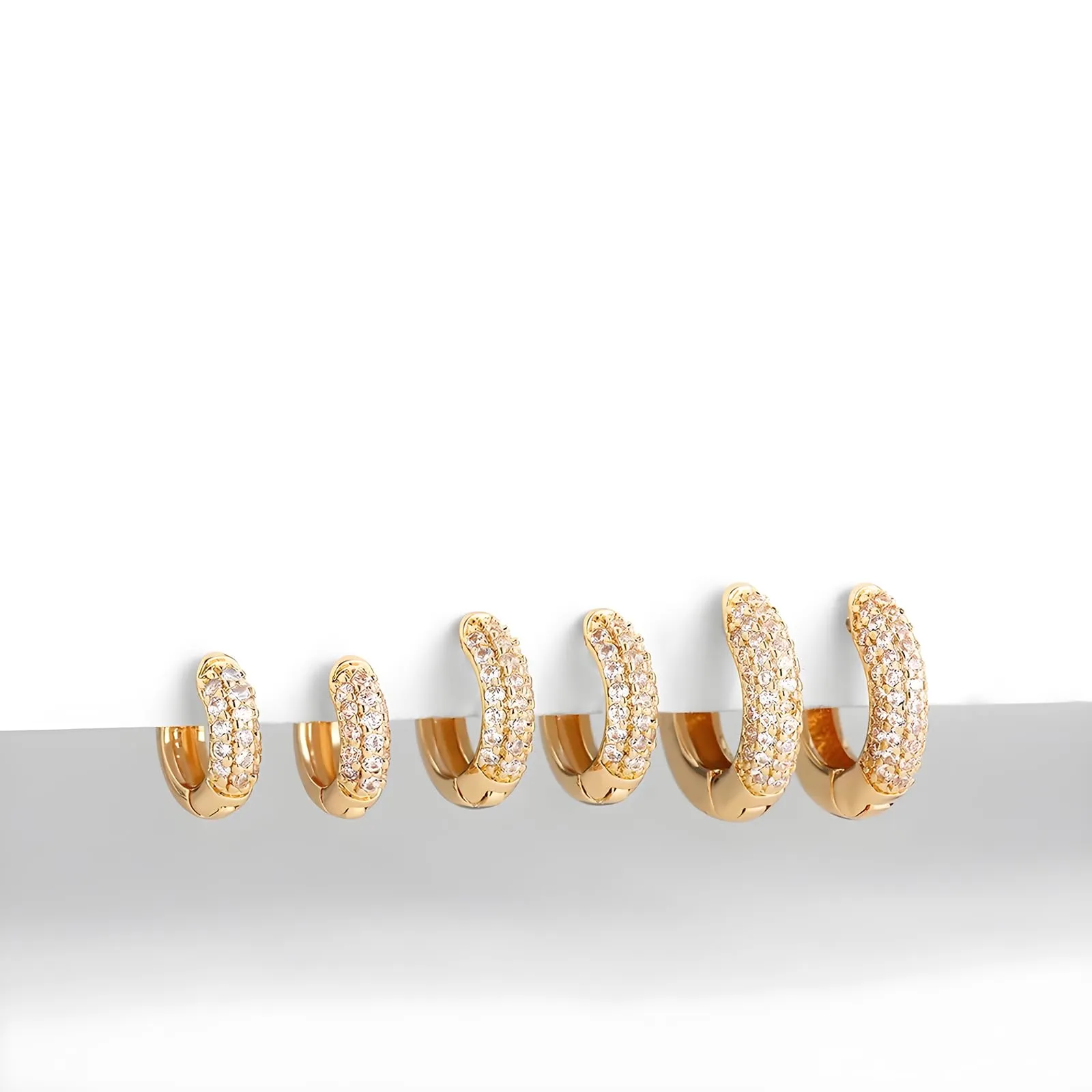 Hinvan Orecchini a Cerchio in Argento 925 Placcati Oro per Donna, Set da 3 Paia (8mm, 10mm, 12mm) - immagine 2