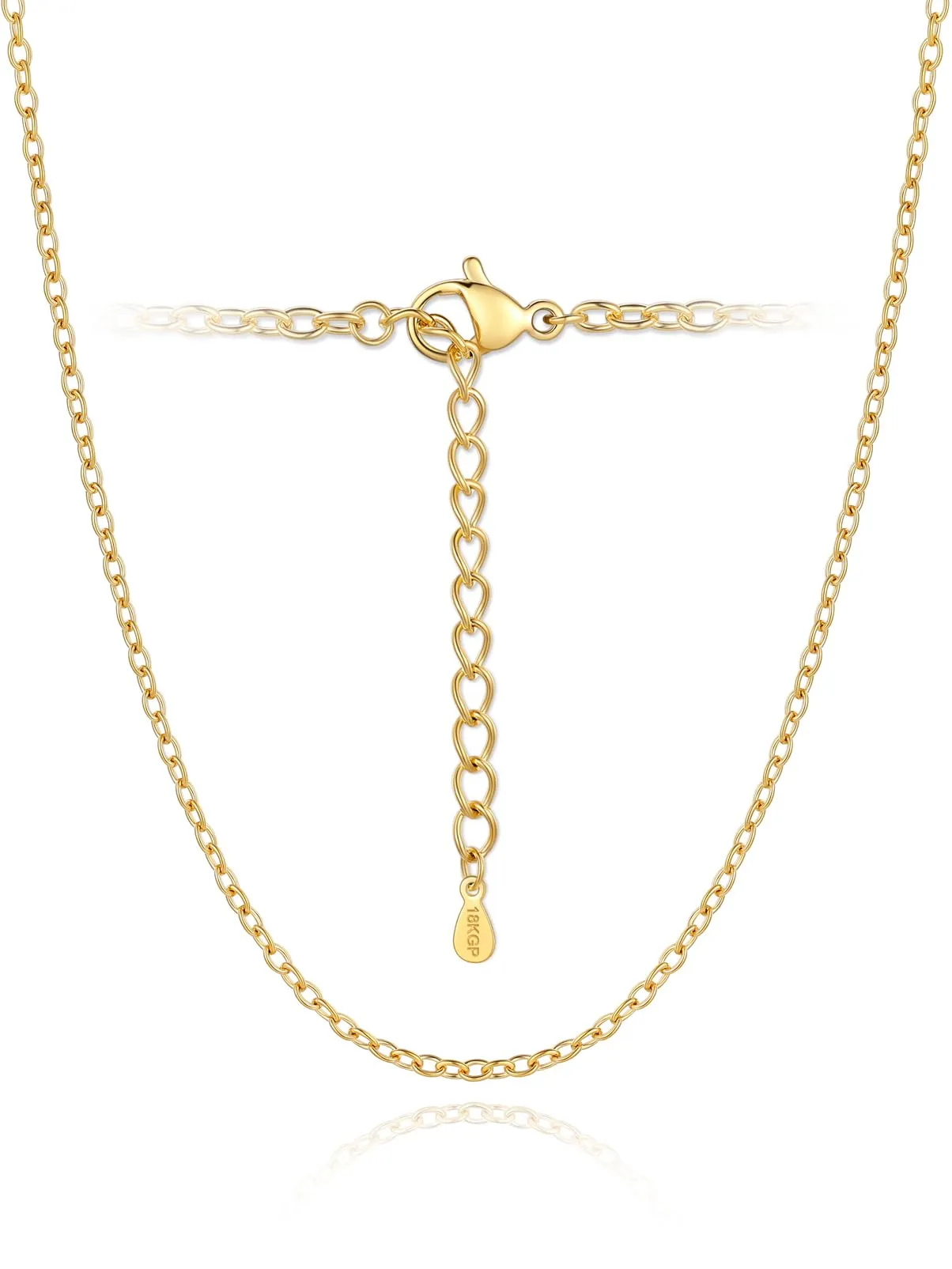 Silvora Collana Catena in Acciaio Oro, 2,5mm, 55cm - immagine 1