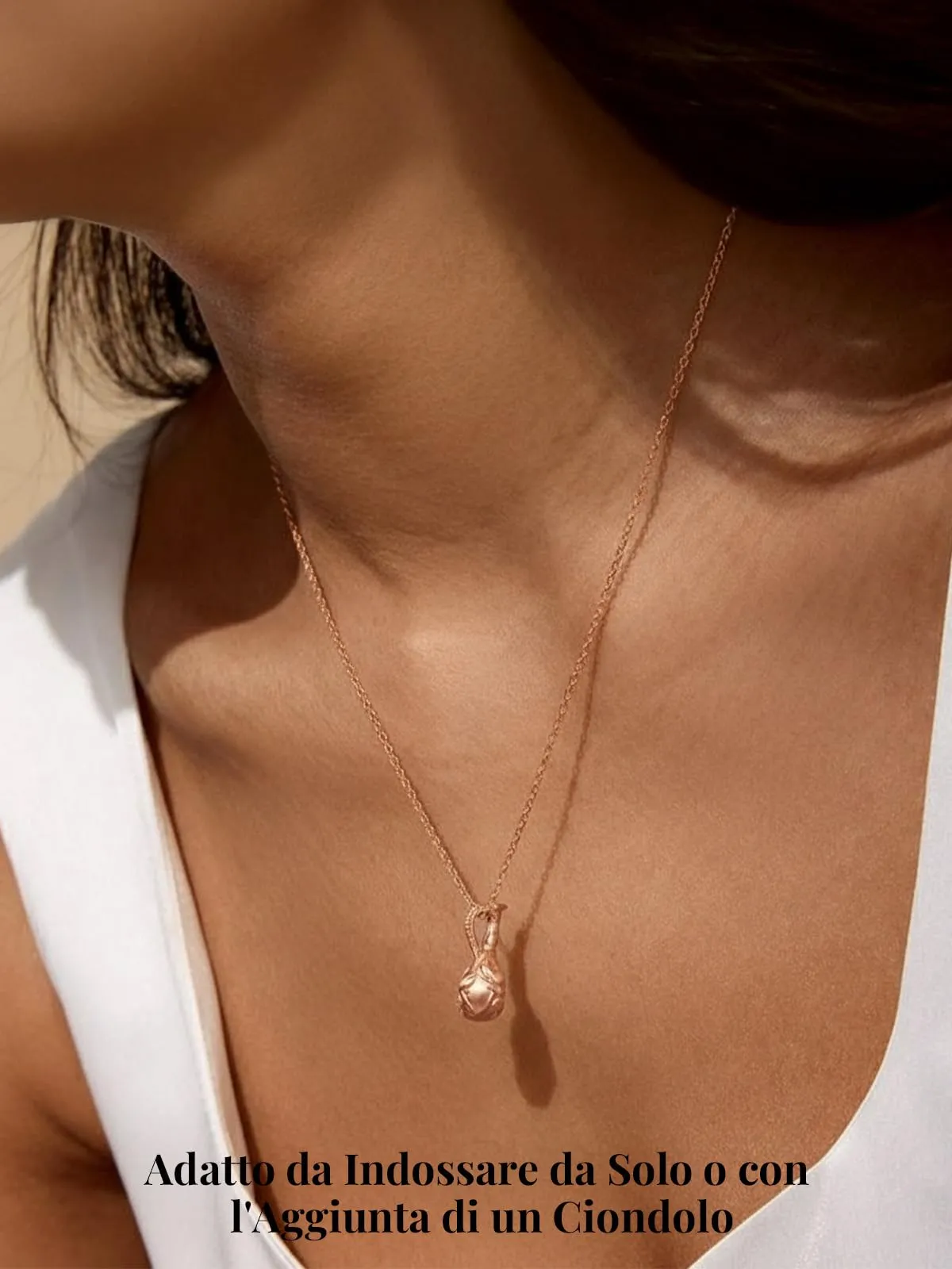 Silvora Collana Catena in Acciaio 2,5mm Oro Rosa, 40cm - immagine 3
