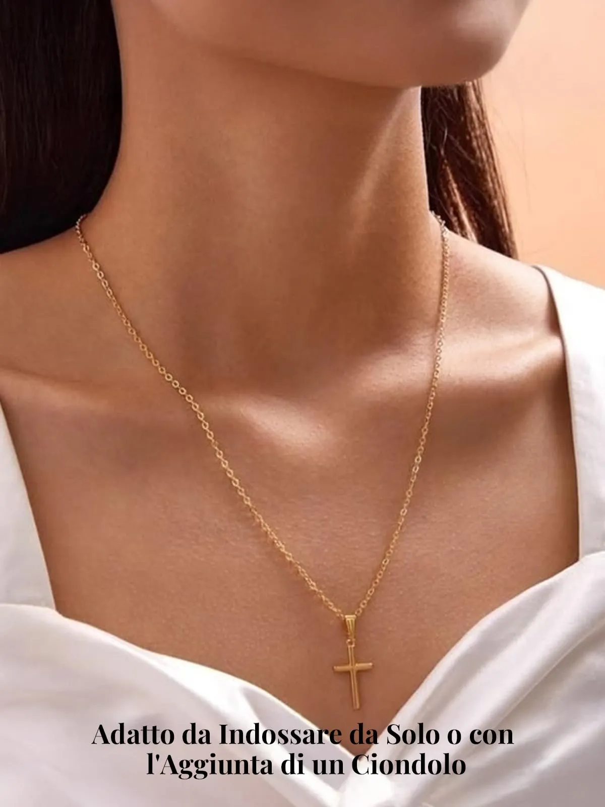Silvora Collana Catena in Acciaio Inossidabile, Oro, 2,5mm, 75cm - immagine 3