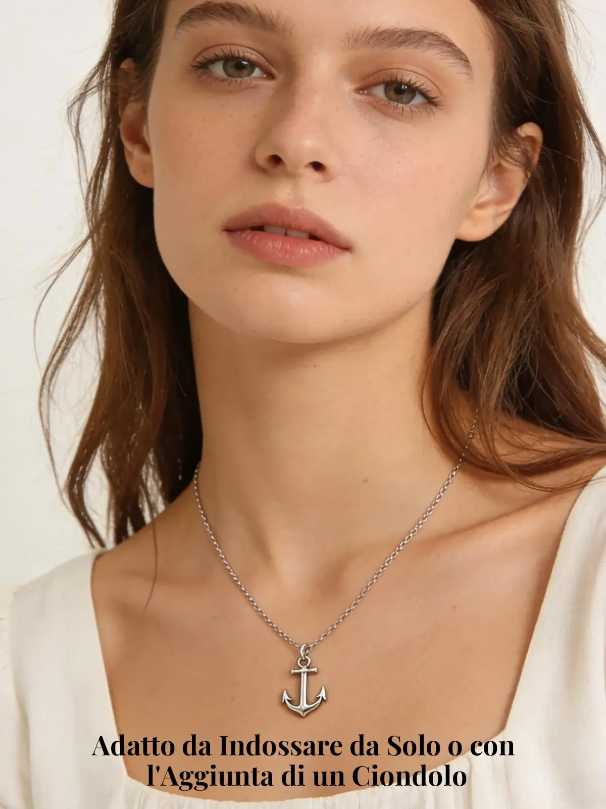 Silvora Collana Catena in Acciaio Inossidabile Unisex, 2,5mm, Argento, 40cm - immagine 4