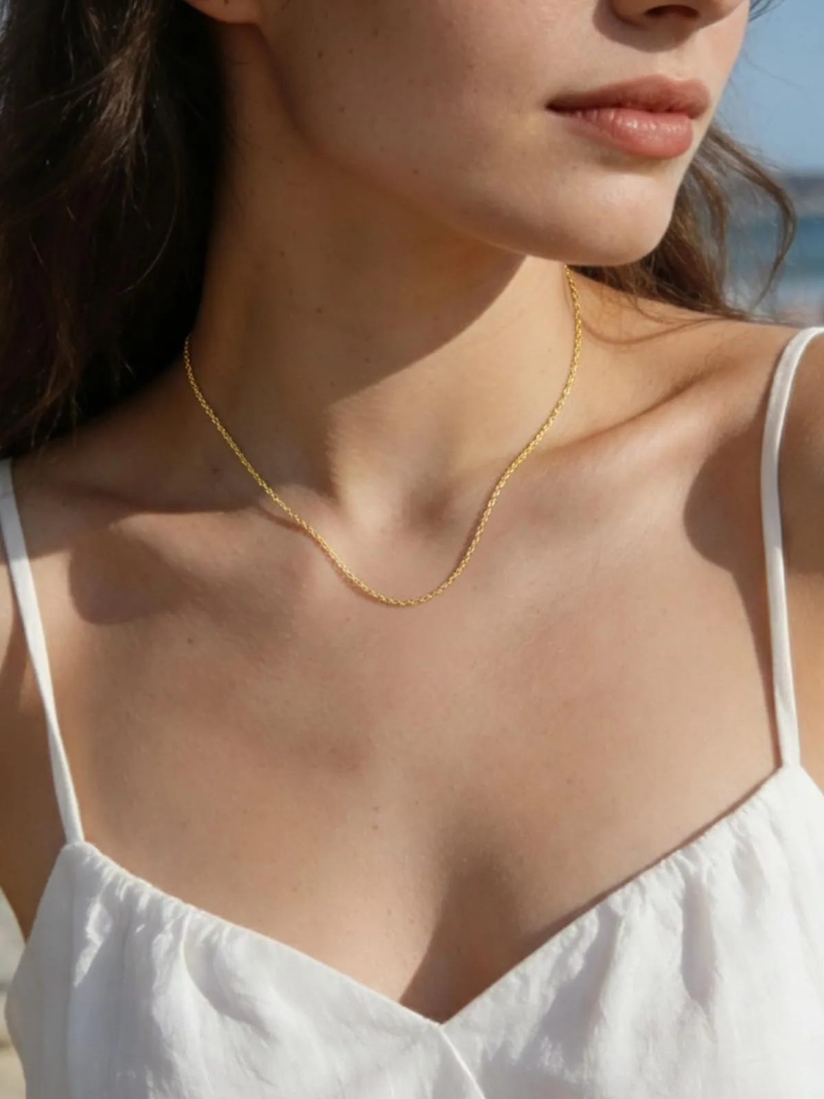 Silvora Collana Catena in Acciaio Inossidabile 316L Oro, 2,5mm, 45cm - immagine 2