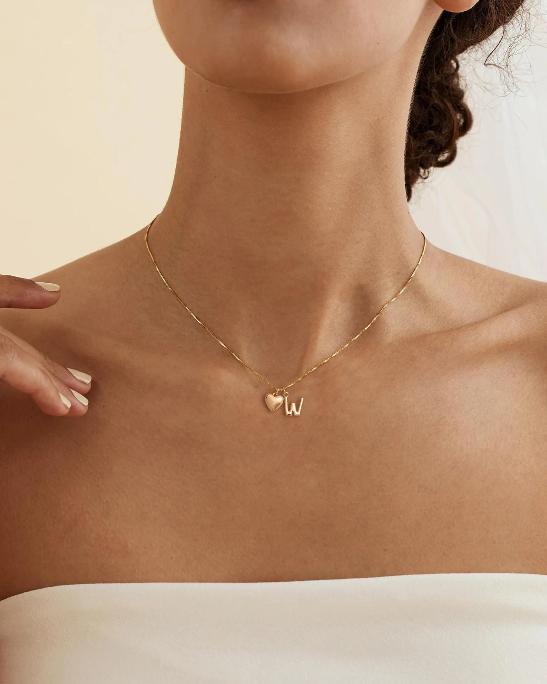 HANLI Collana Personalizzata con Nome Cuore Iniziale Donna, Oro Placcato 14K, Anallergica - immagine 4