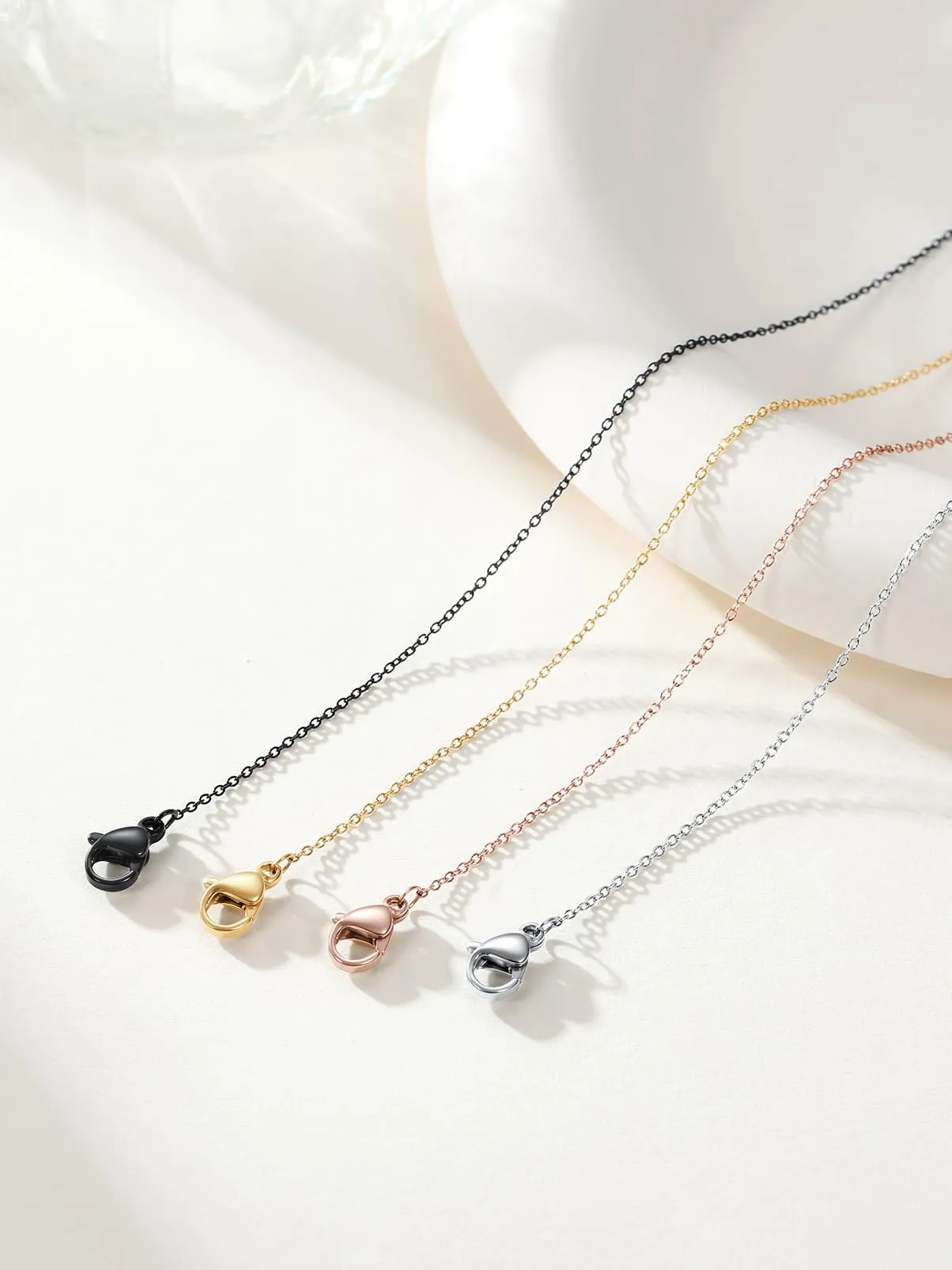Silvora Collana Catena in Acciaio Inossidabile 316L, 1mm, 60cm, Oro - immagine 5