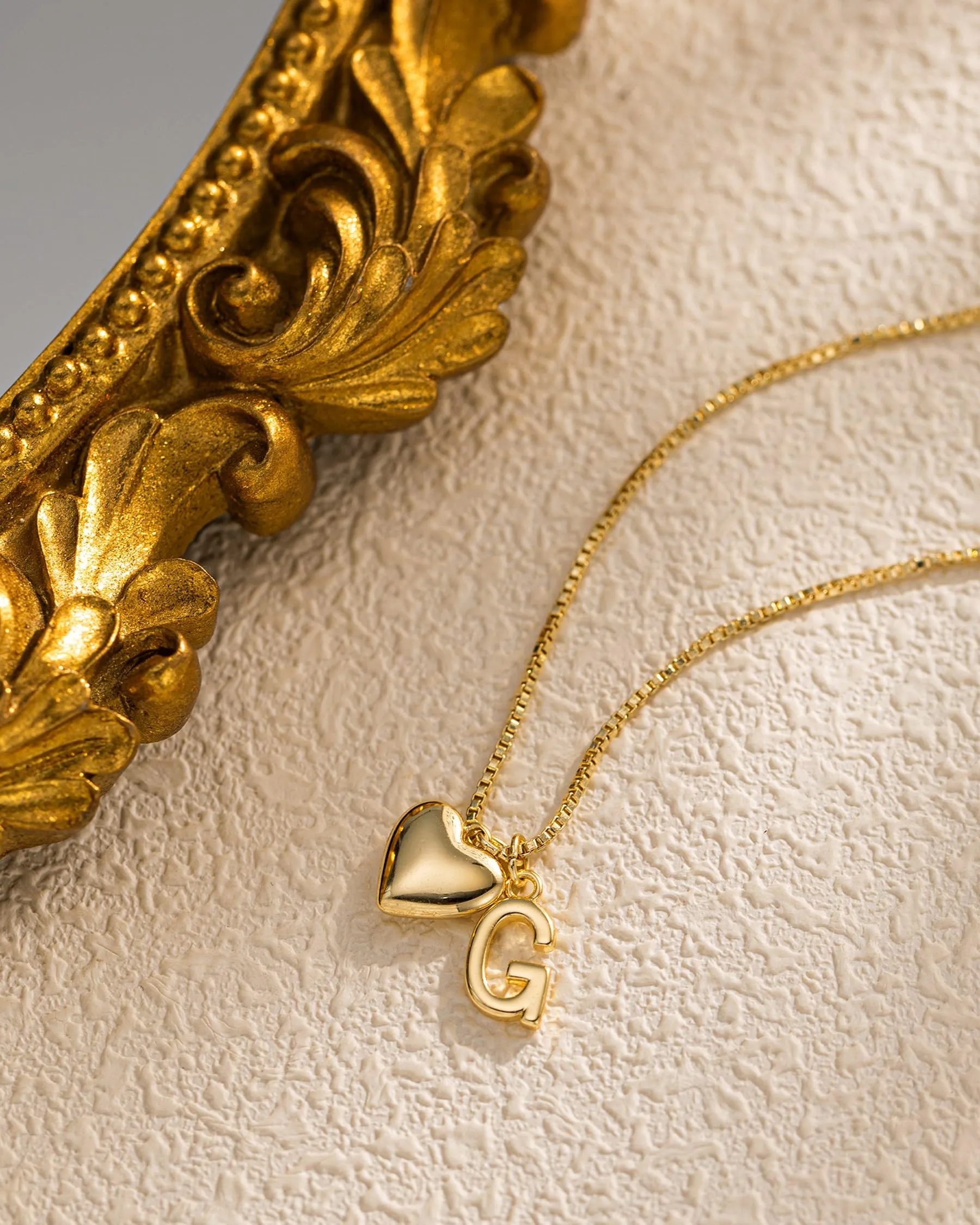 HANLI Collana Personalizzata con Nome Cuore Iniziale H Oro Placcato 14K - immagine 2