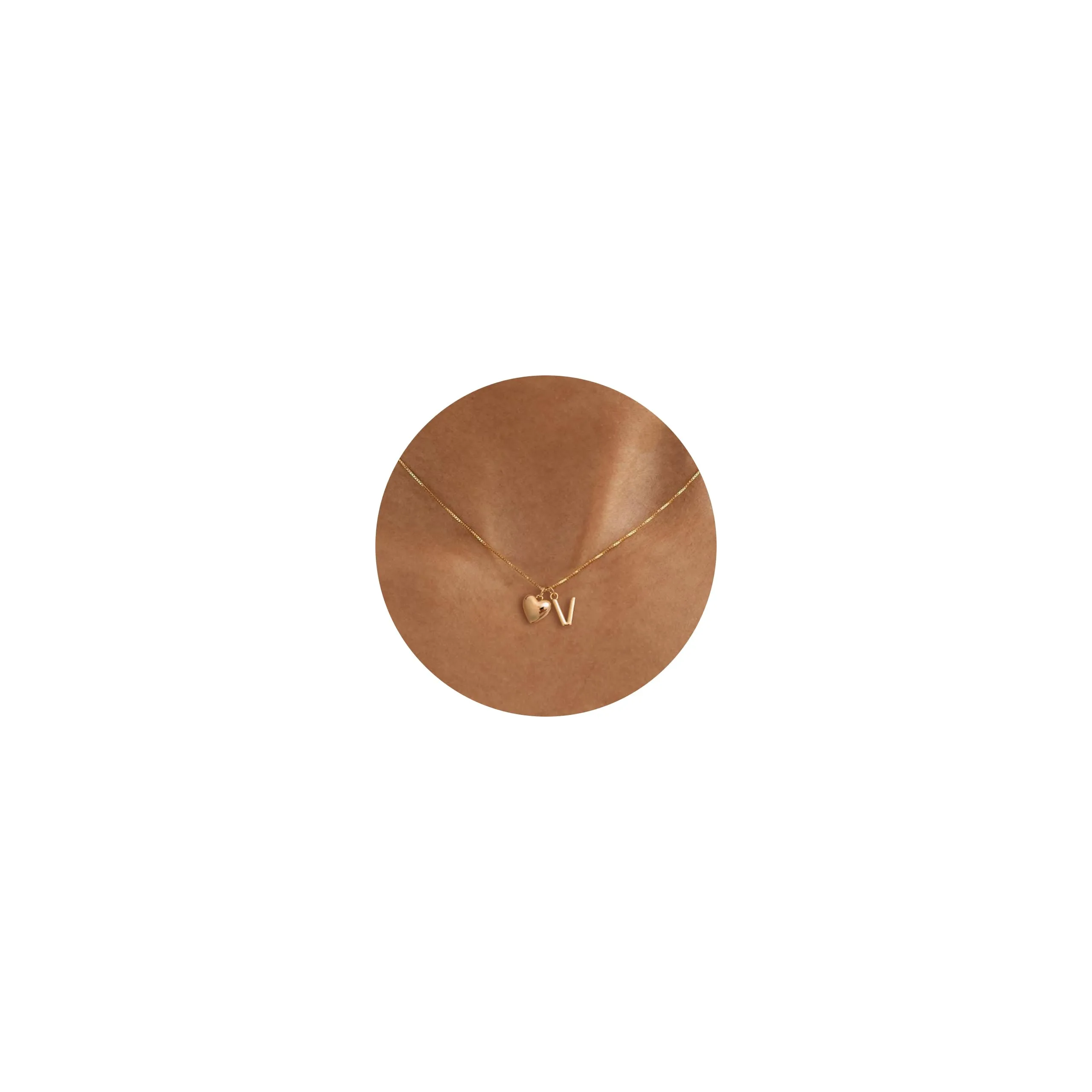 HANLI Collana Personalizzata con Iniziale Cuore in Oro Placcato 14K per Donna - immagine 1