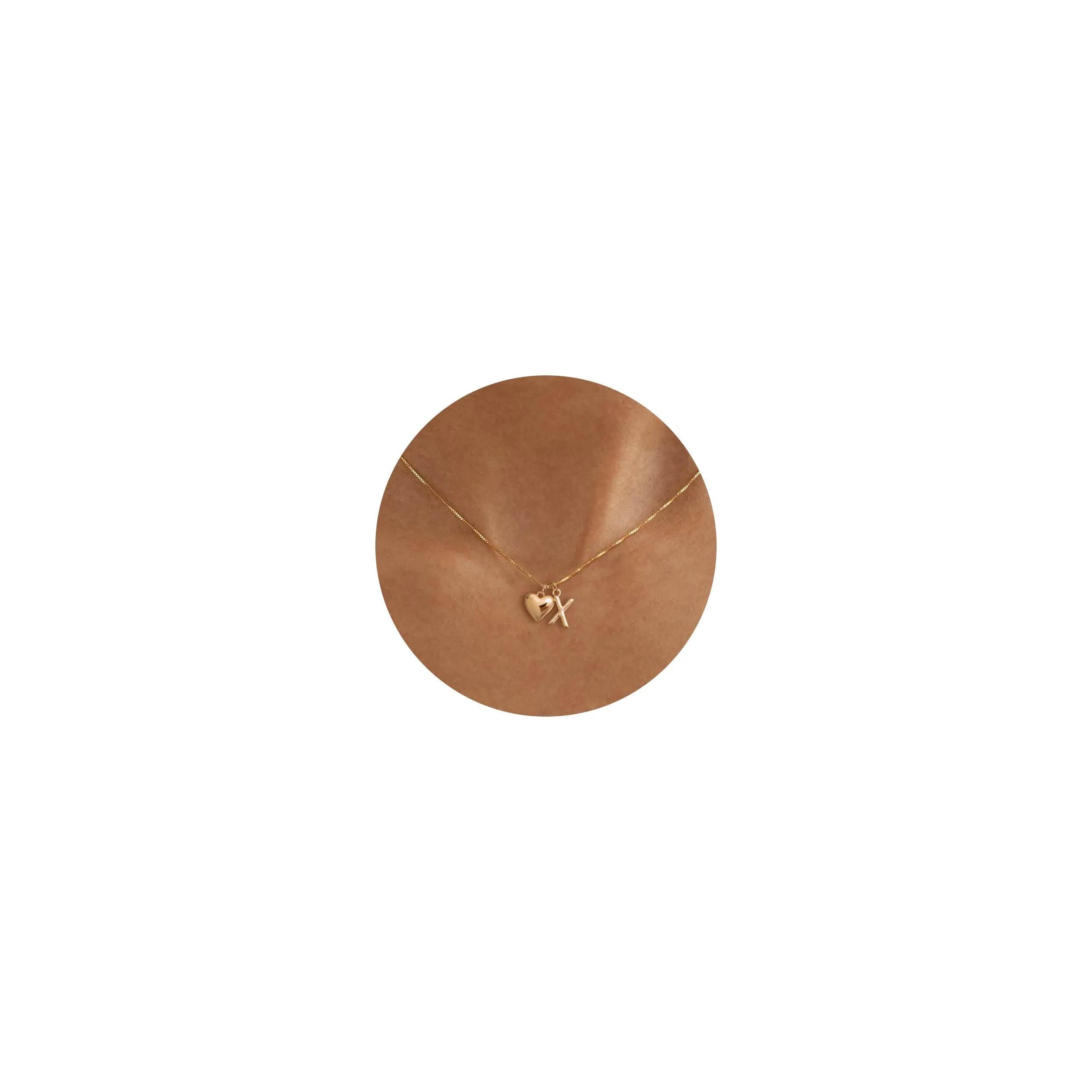 HANLI Collana Personalizzata con Nome Cuore Iniziale per Donna, Oro Placcato 14K - immagine 1