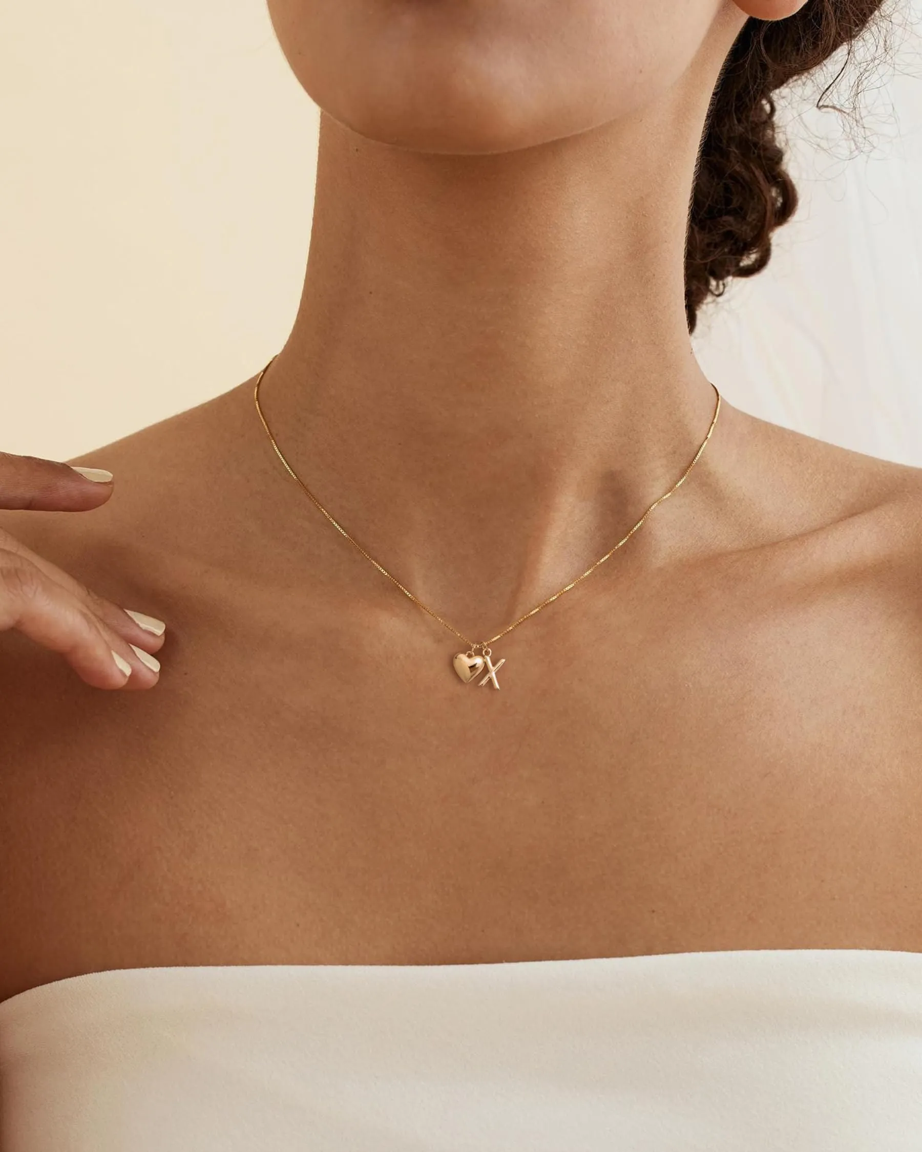 HANLI Collana Personalizzata con Nome Cuore Iniziale per Donna, Oro Placcato 14K - immagine 4