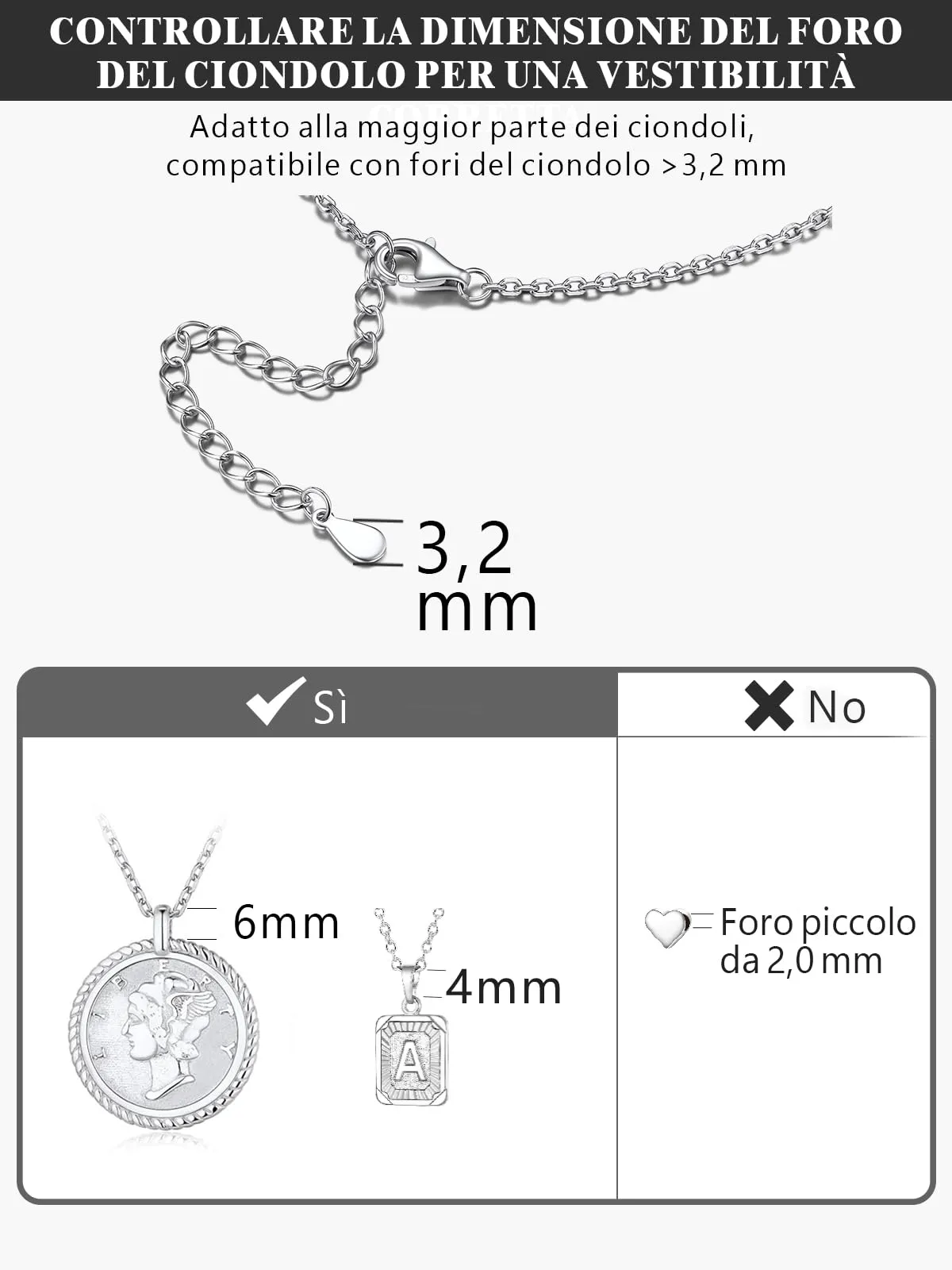 Silvora Collana Catena in Acciaio Inossidabile 316L, 1mm, Oro, 55cm, Unisex - immagine 6