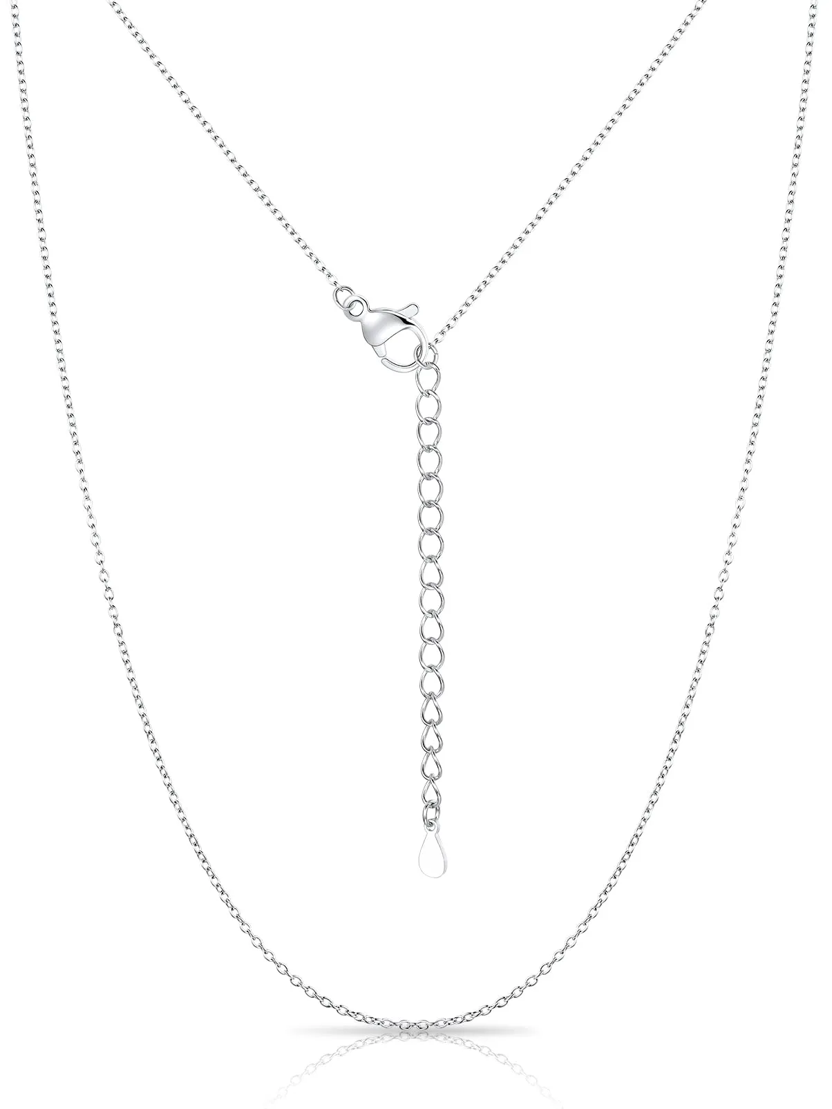 Silvora Collana Catena in Acciaio Inossidabile 316L, 1mm, 55cm, Argento - immagine 1
