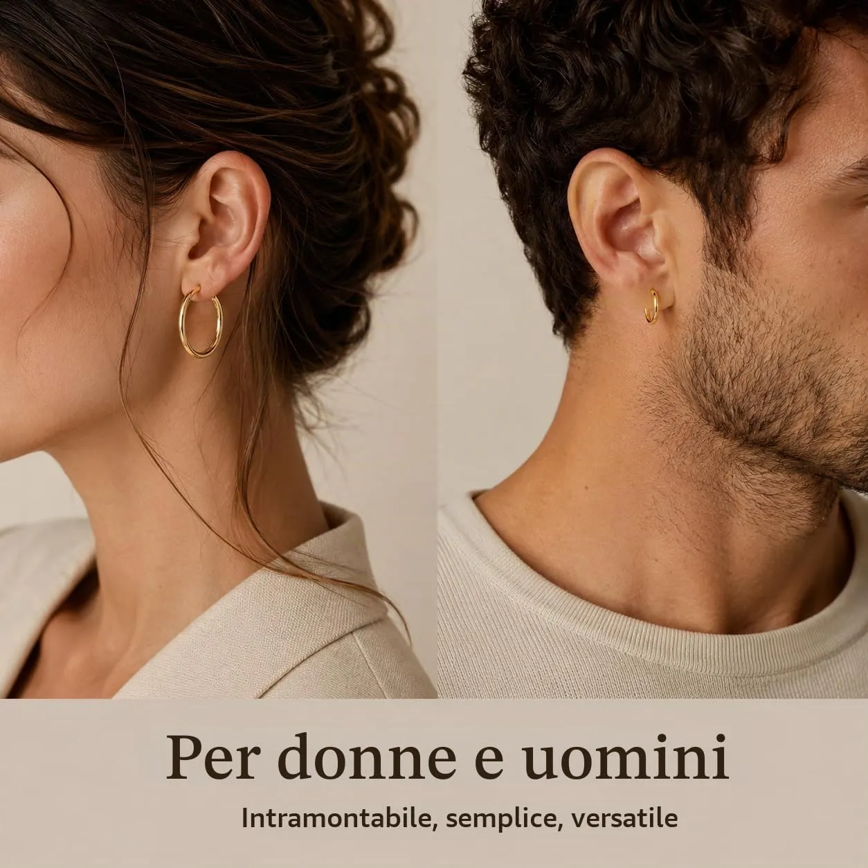 NHDDGR Set di 8 paia di orecchini a cerchio in acciaio inossidabile chirurgico 316L - immagine 4