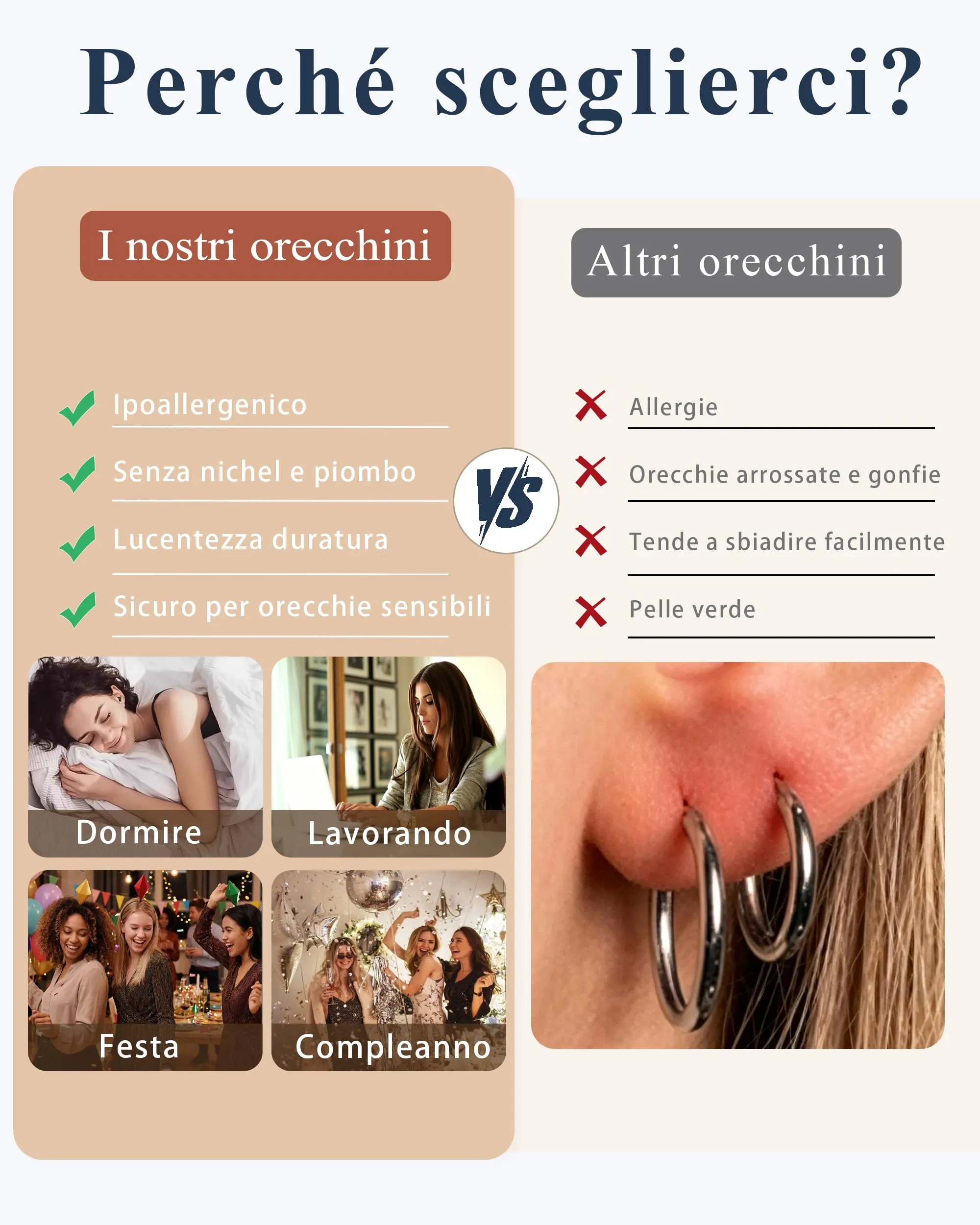 Diorra Set di 4 Paia di Orecchini Donna in Argento e Zirconi - immagine 6
