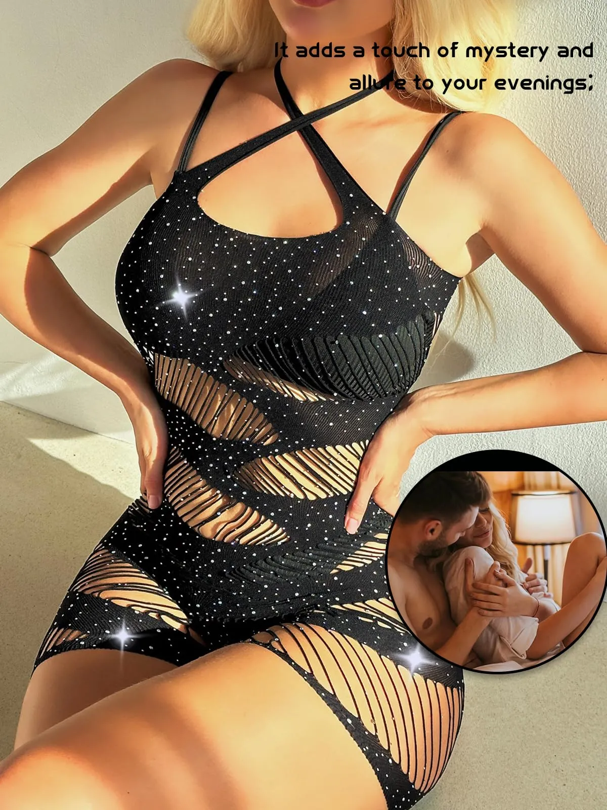 Buitifo Body Donna con Strass, Nero TK3, M - immagine 5