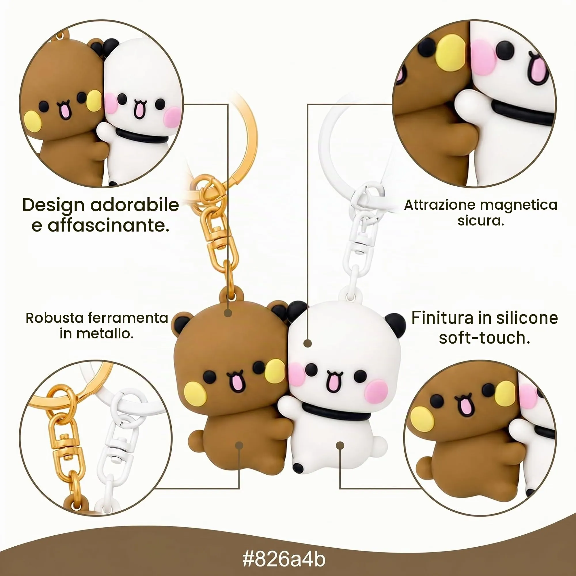 GXGM Bubu Dudu Portachiavi Magnetici per Coppie - immagine 6
