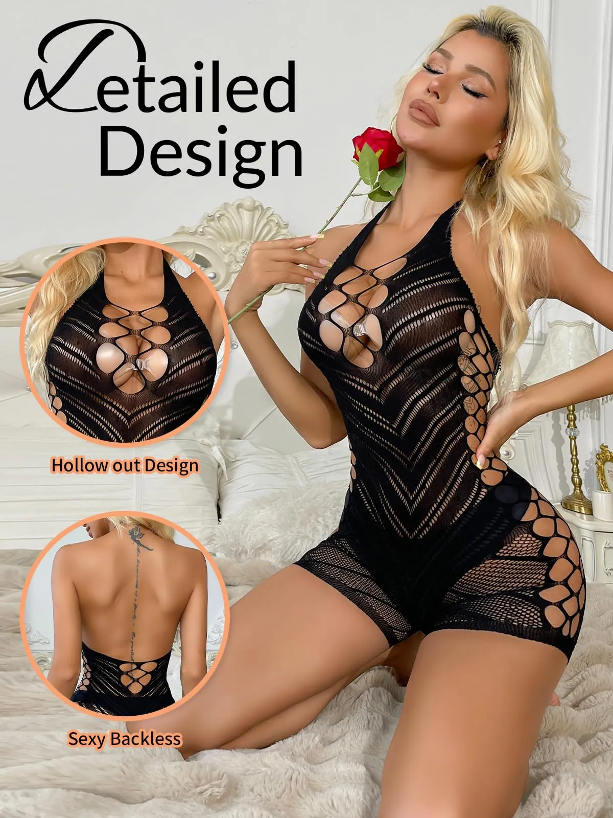 Buitifo Body Donna in Rete, Nero, M - immagine 2