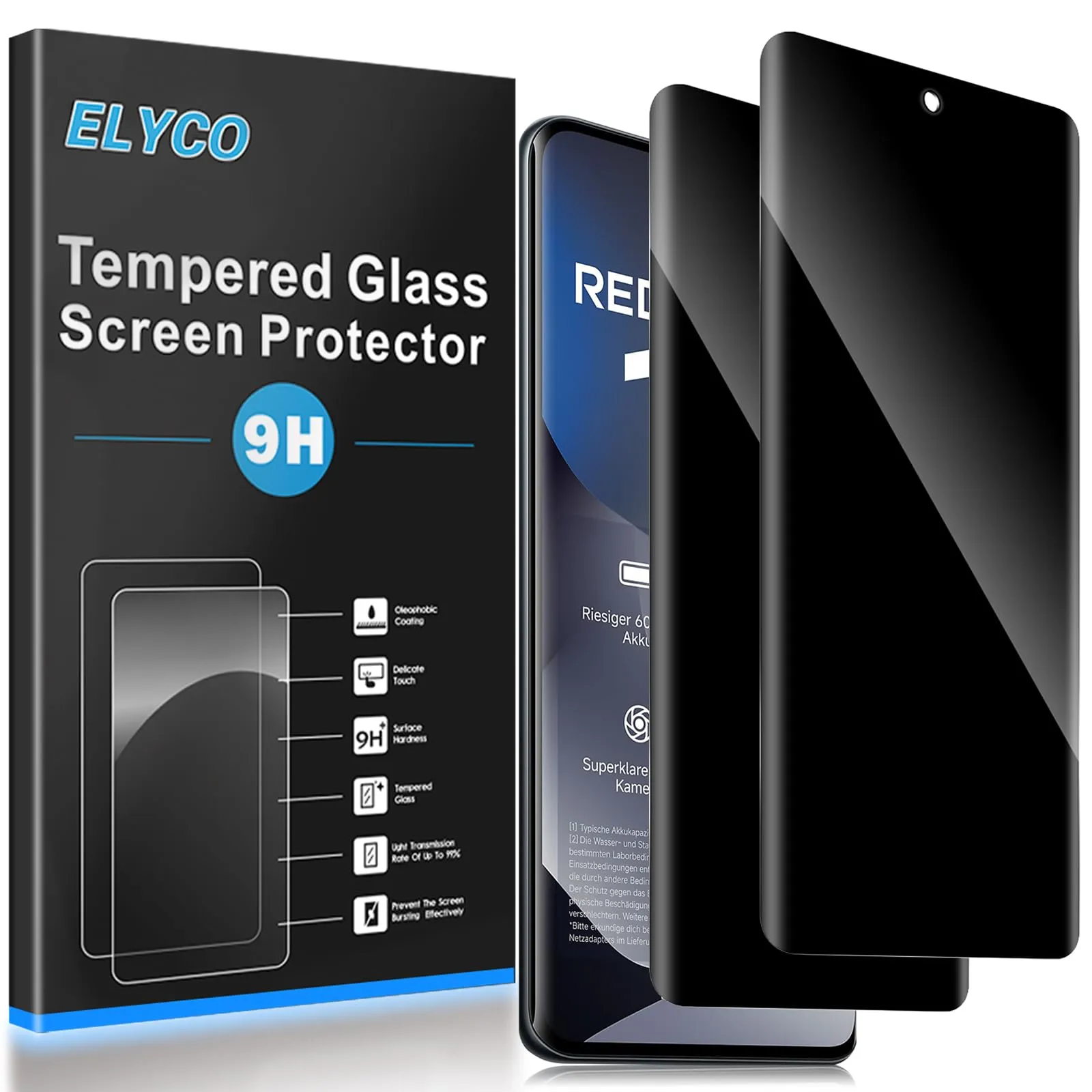 ELYCO Vetro Temperato Privacy per Redmi Note 15 5G / Poco M8 5G, 2 Pezzi - immagine 1