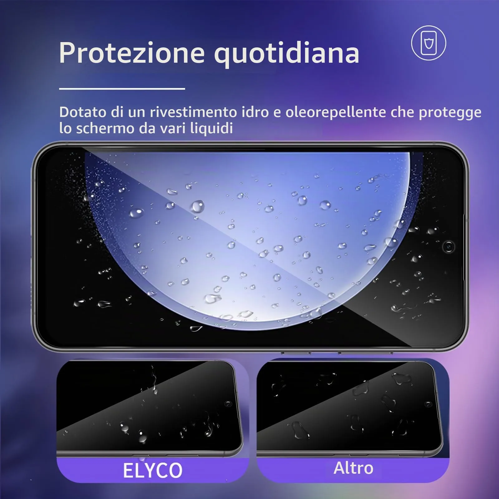 ELYCO Vetro Temperato Privacy per Samsung Galaxy S23 FE, 2 Pezzi - immagine 4