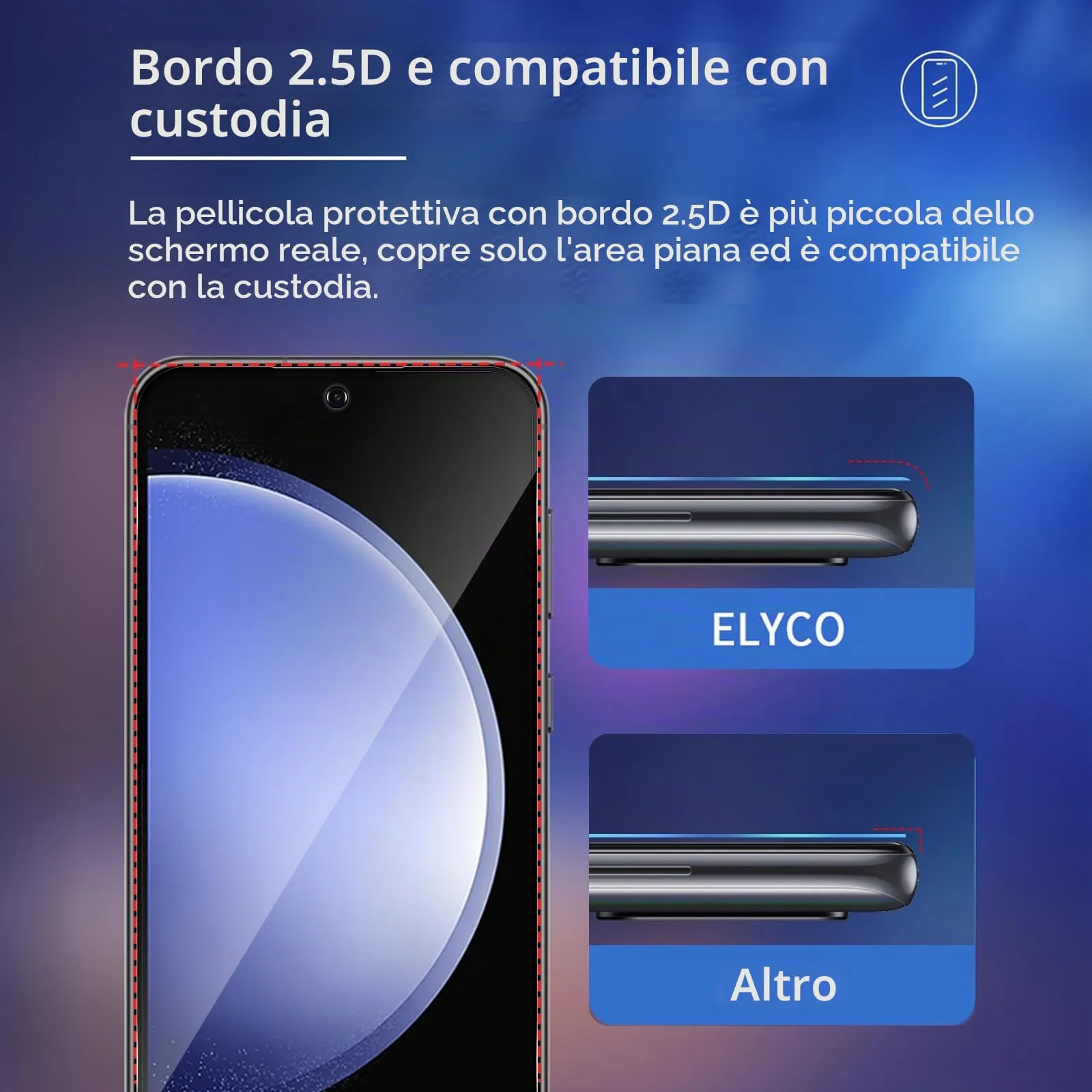 ELYCO Vetro Temperato Privacy per Samsung Galaxy S23 FE, 2 Pezzi - immagine 7