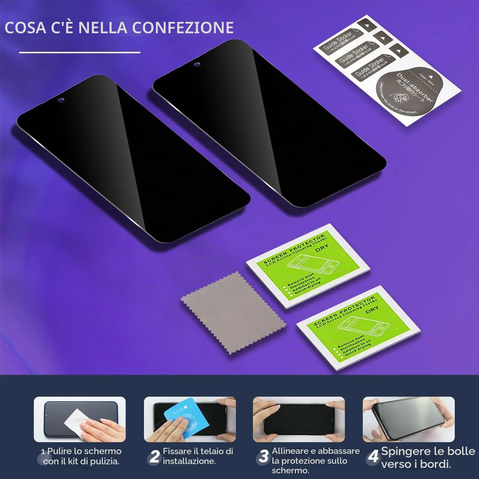 ELYCO Vetro Temperato Privacy per Samsung Galaxy S23 FE, 2 Pezzi - immagine 8