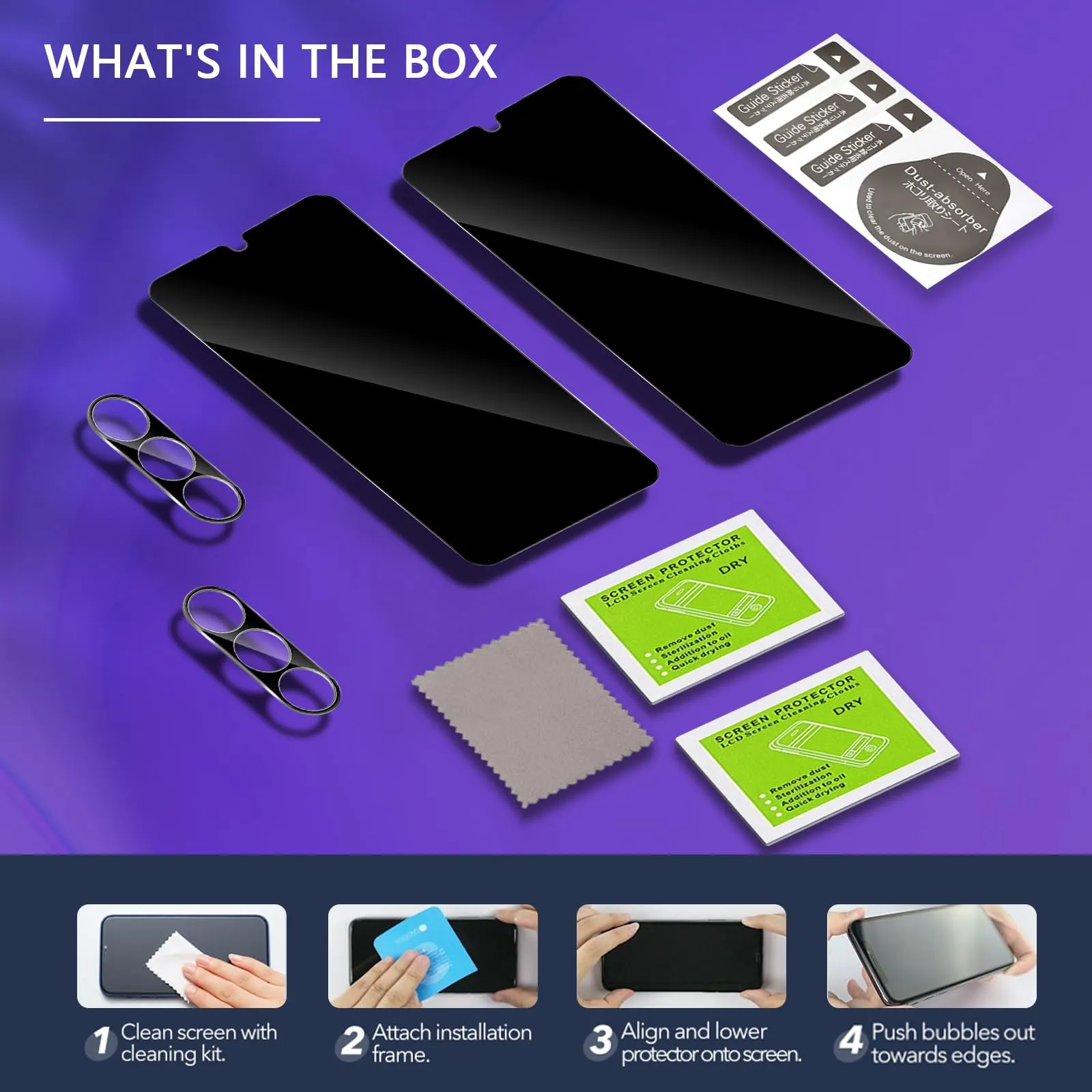 ELYCO Vetro Temperato Privacy per Samsung Galaxy A16 5G, 2+2 Pezzi - immagine 8