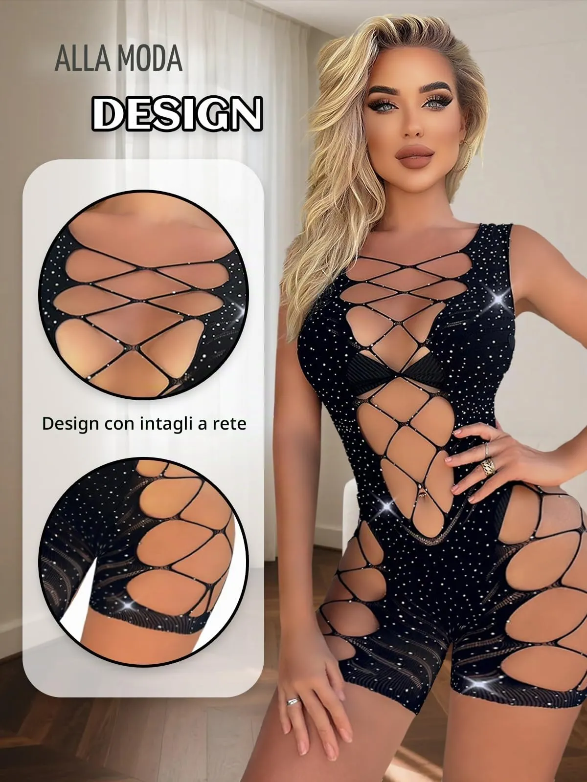 Buitifo Body Donna con Strass, Nero TK5, M - immagine 2