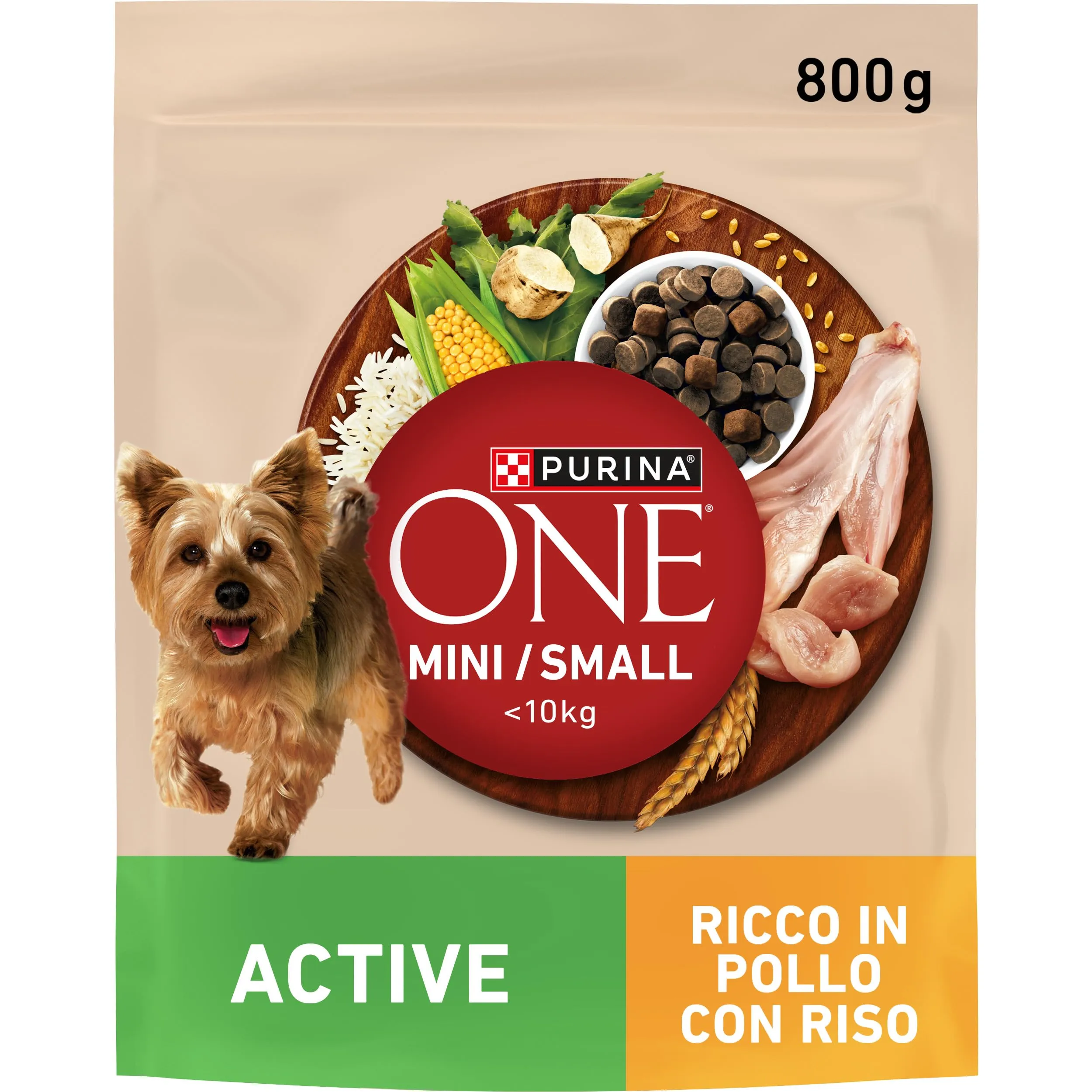 Purina One Mini Active Crocchette per Cani Adulti Pollo e Riso, 800g - immagine 3