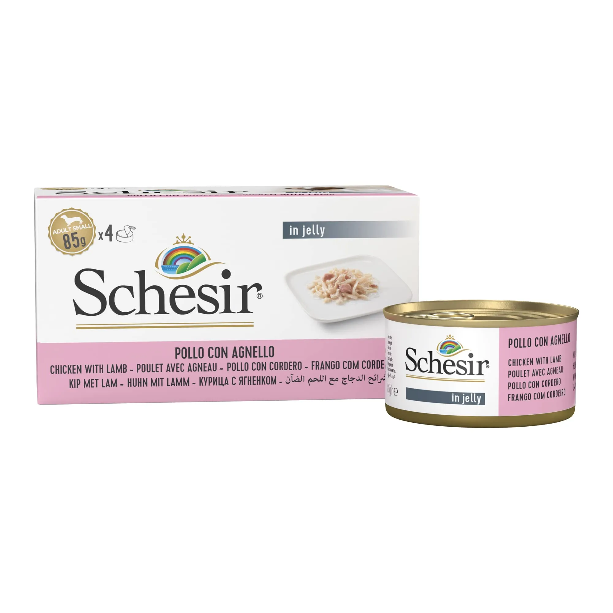 Schesir Cibo Umido per Cani Adulti con Pollo e Agnello in Gelatina, 24 x 85g - immagine 2