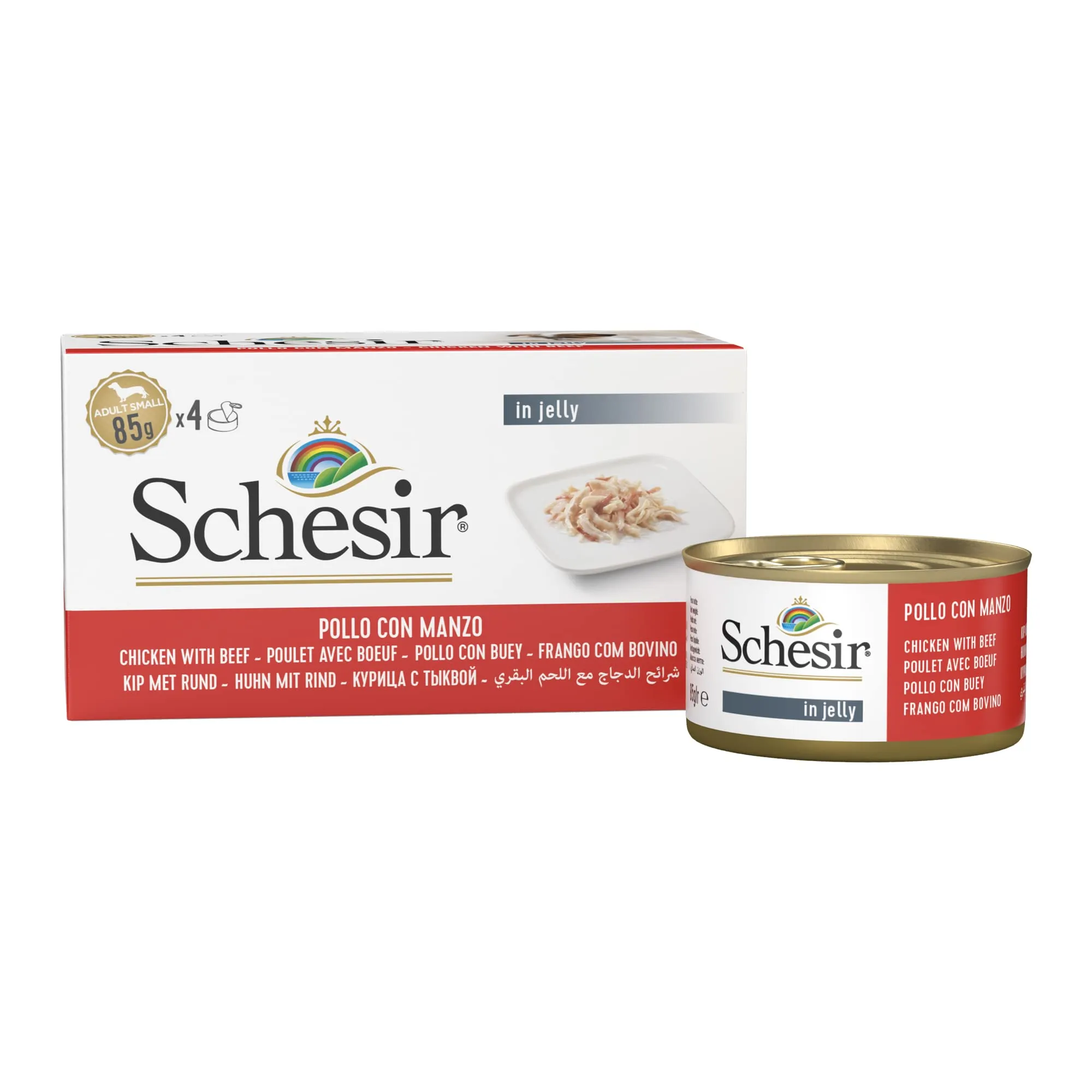 Schesir Cibo Umido per Cani Adulti con Pollo e Manzo in Gelatina (24 x 85g) - immagine 2
