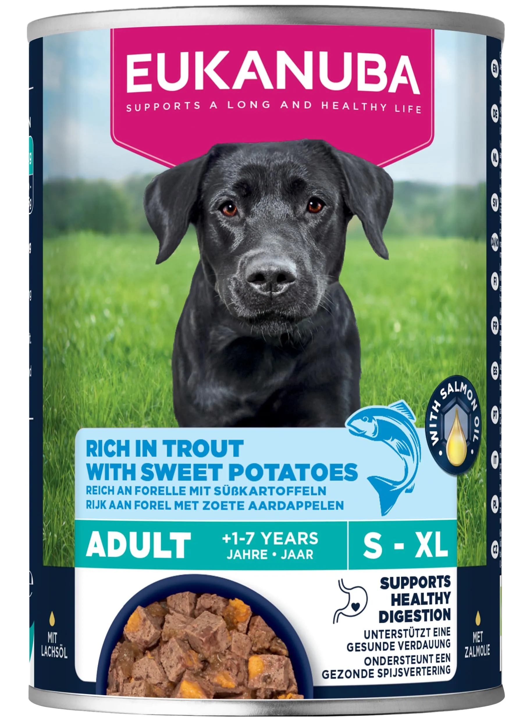 Eukanuba Cibo umido per cani adulti con trota e patate dolci, 6 x 400 g - immagine 8