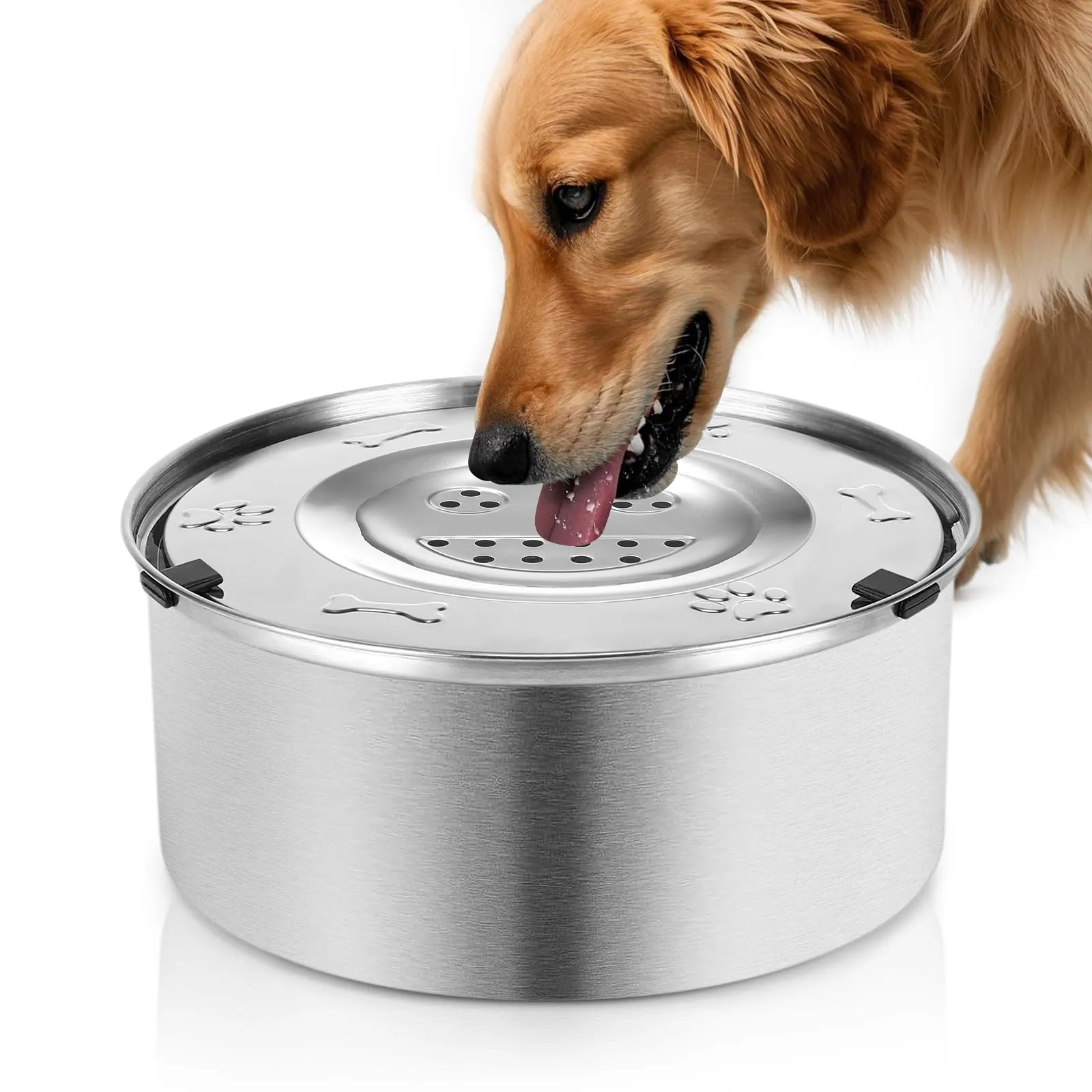 Luziyun Ciotola Acqua Cane Antigoccia in Acciaio Inox Galleggiante 3L - immagine 1