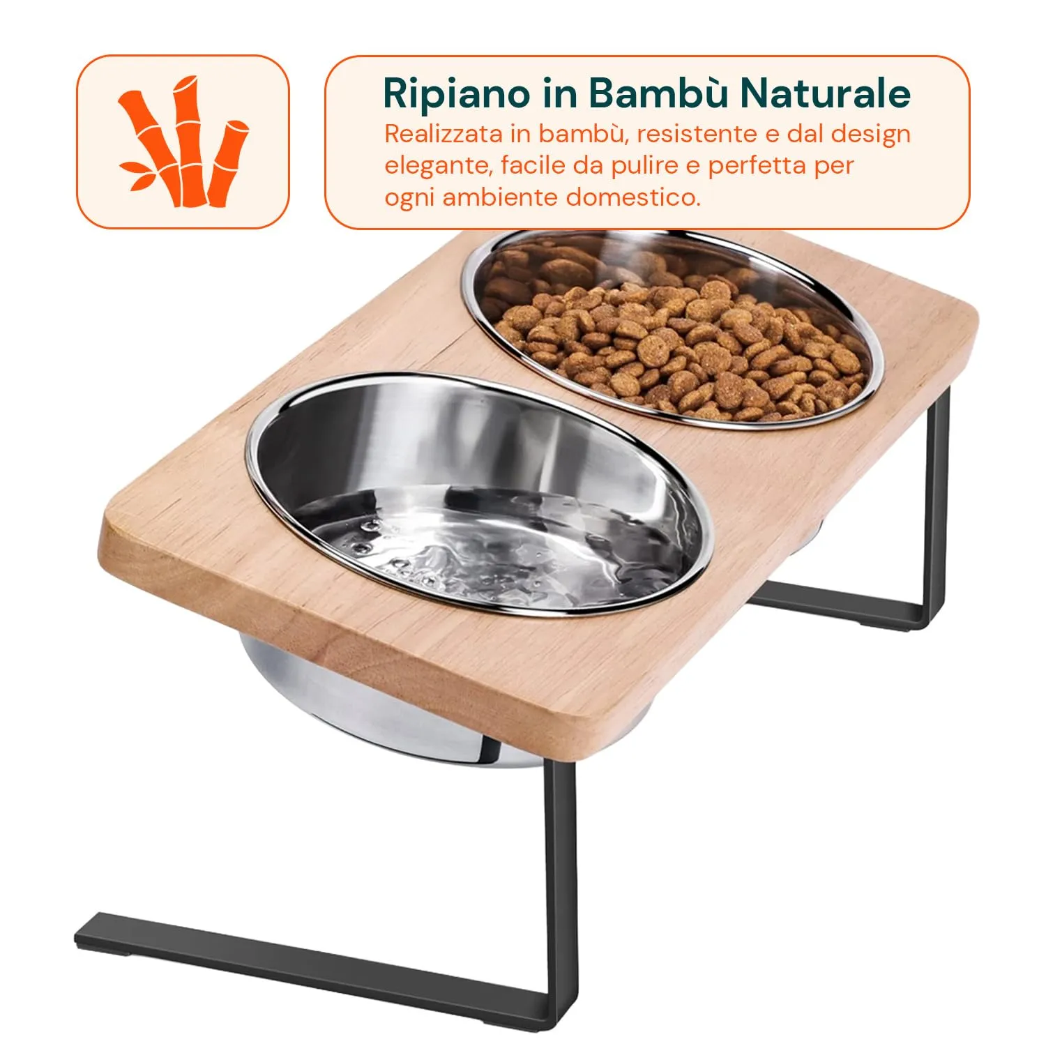 Avilia Ciotole Rialzate per Gatti e Cani, 2 Ciotole Acciaio Inox 250 ml - immagine 5
