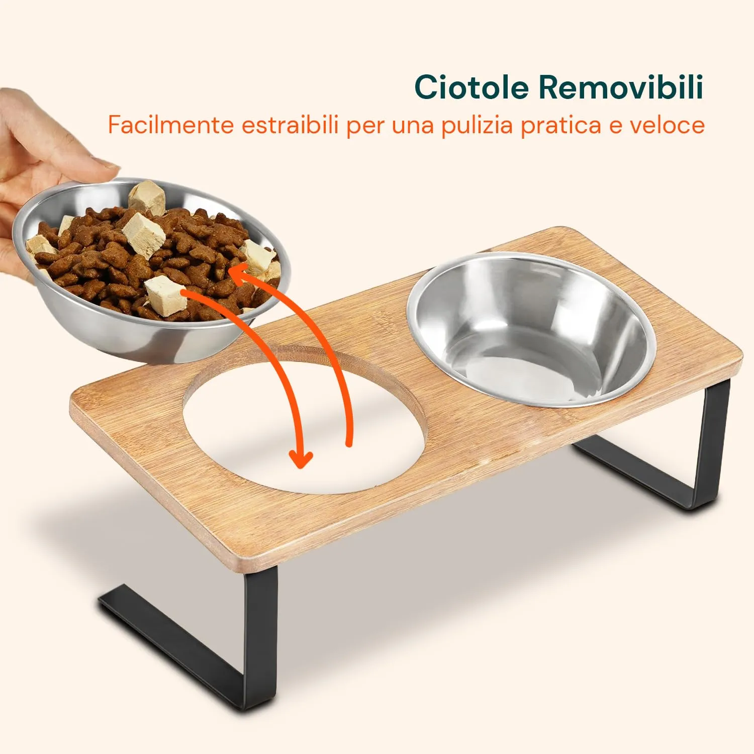 Avilia Ciotole Rialzate per Gatti e Cani, 2 Ciotole Acciaio Inox 250 ml - immagine 6
