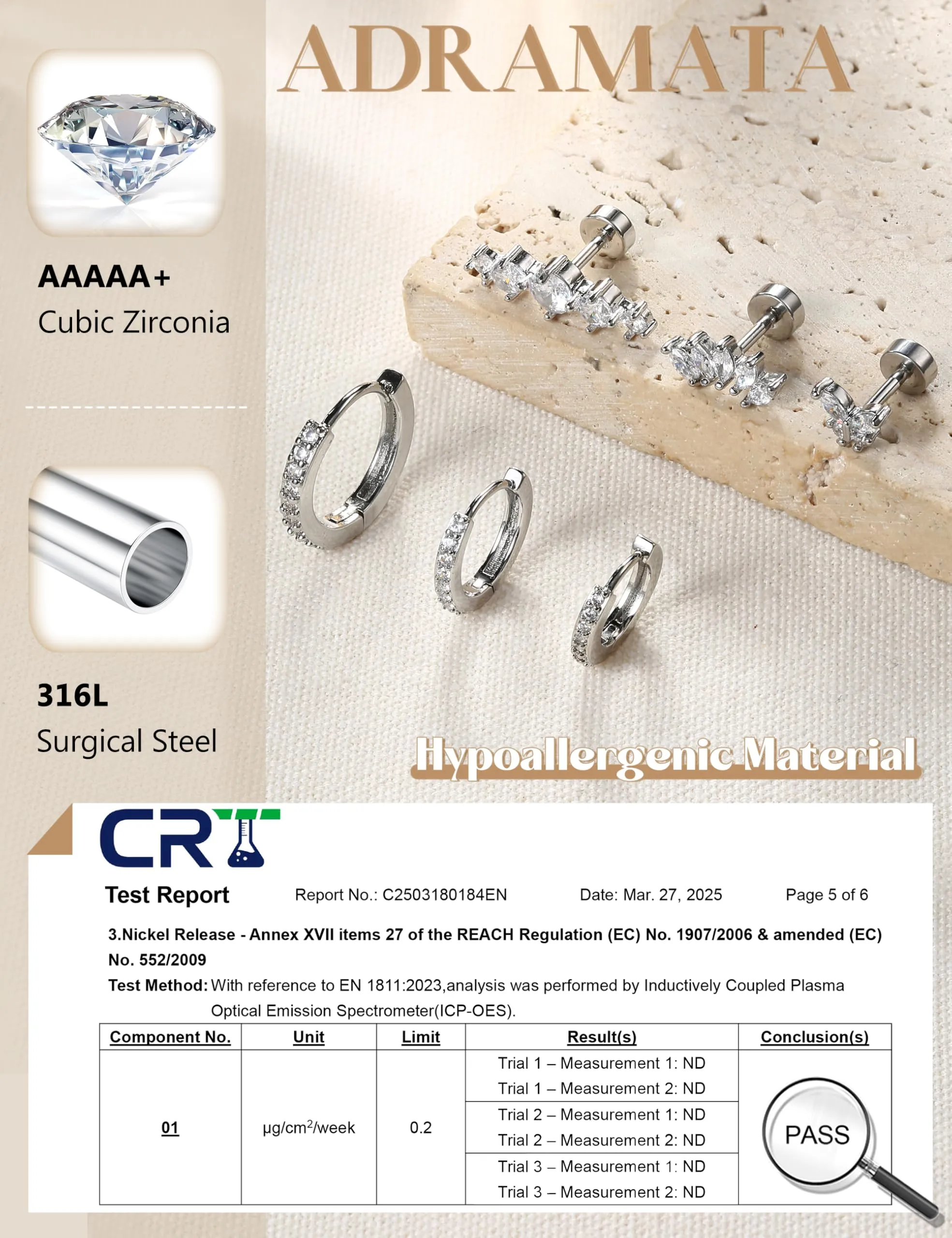 Adramata 12/14Pcs 16G Stainless Steel Ear Piercing Earrings Set - immagine 3