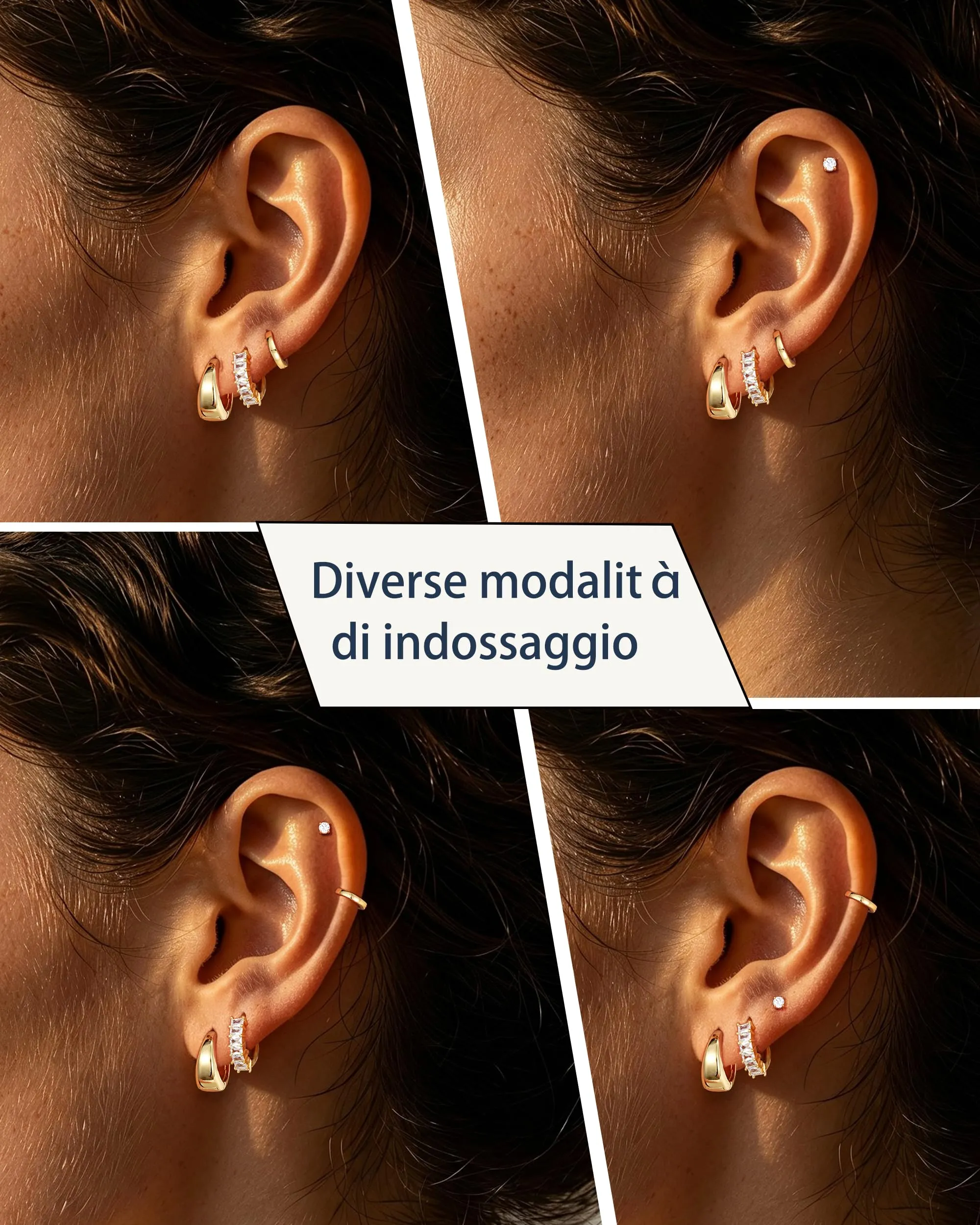 Diorra Orecchini a Cerchio in Argento Anallergici per Donna - immagine 4