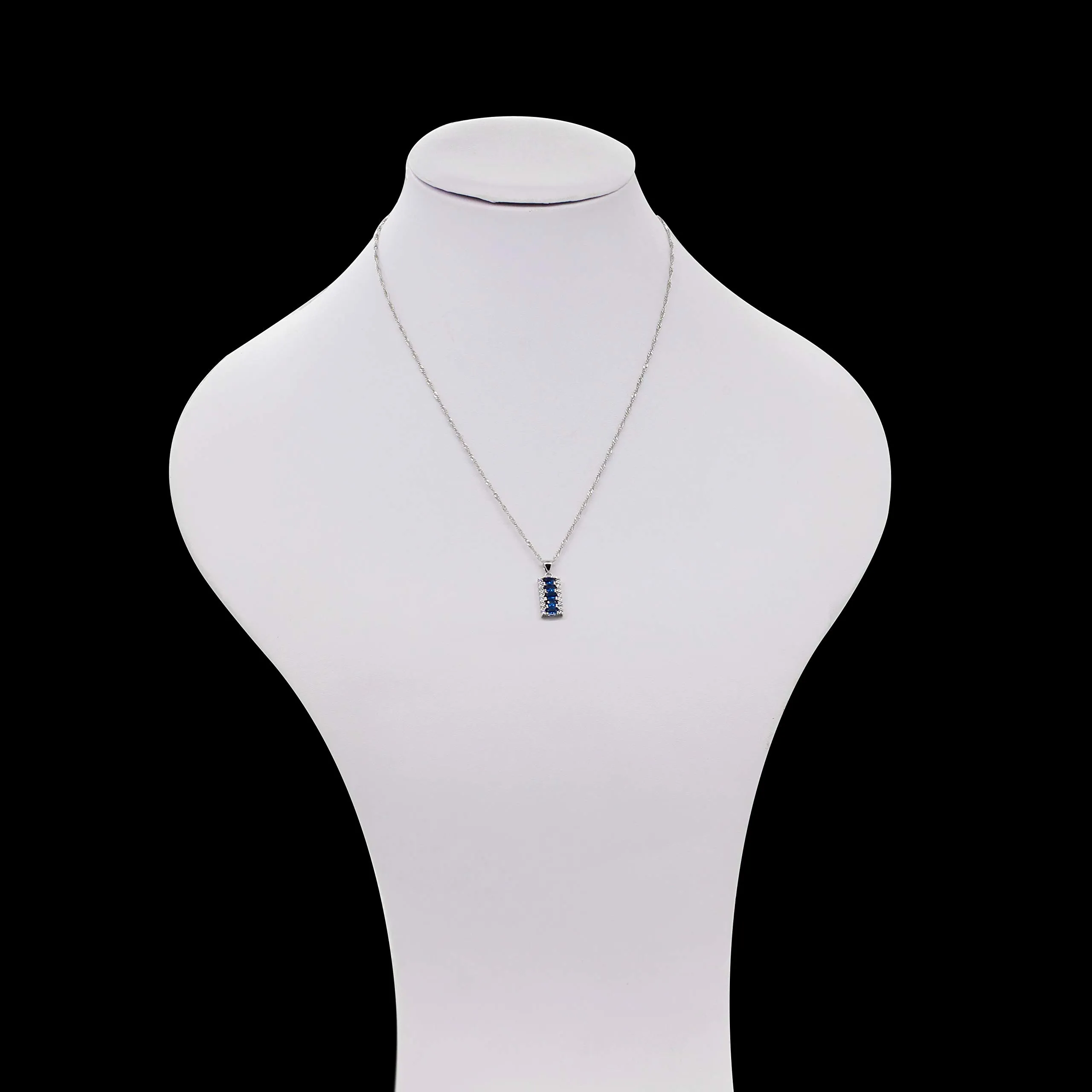 Uloveido Set di Gioielli in Cristallo e Zirconi Cubici Blu (Collana, Orecchini, Anello) - immagine 6