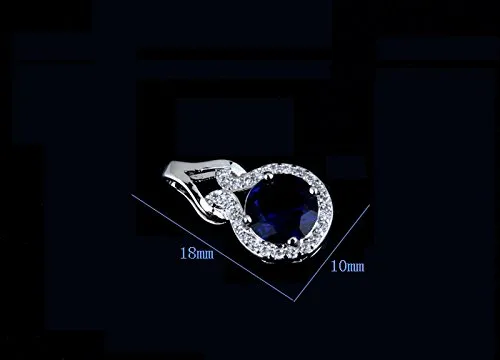 Crystalline Azuria Donna Parure Collana con Ciondolo 45 cm e Orecchini, 18ct Placcato Oro Bianco, Zaffiro simulato Blu e Cristalli di Zirconi - immagine 2