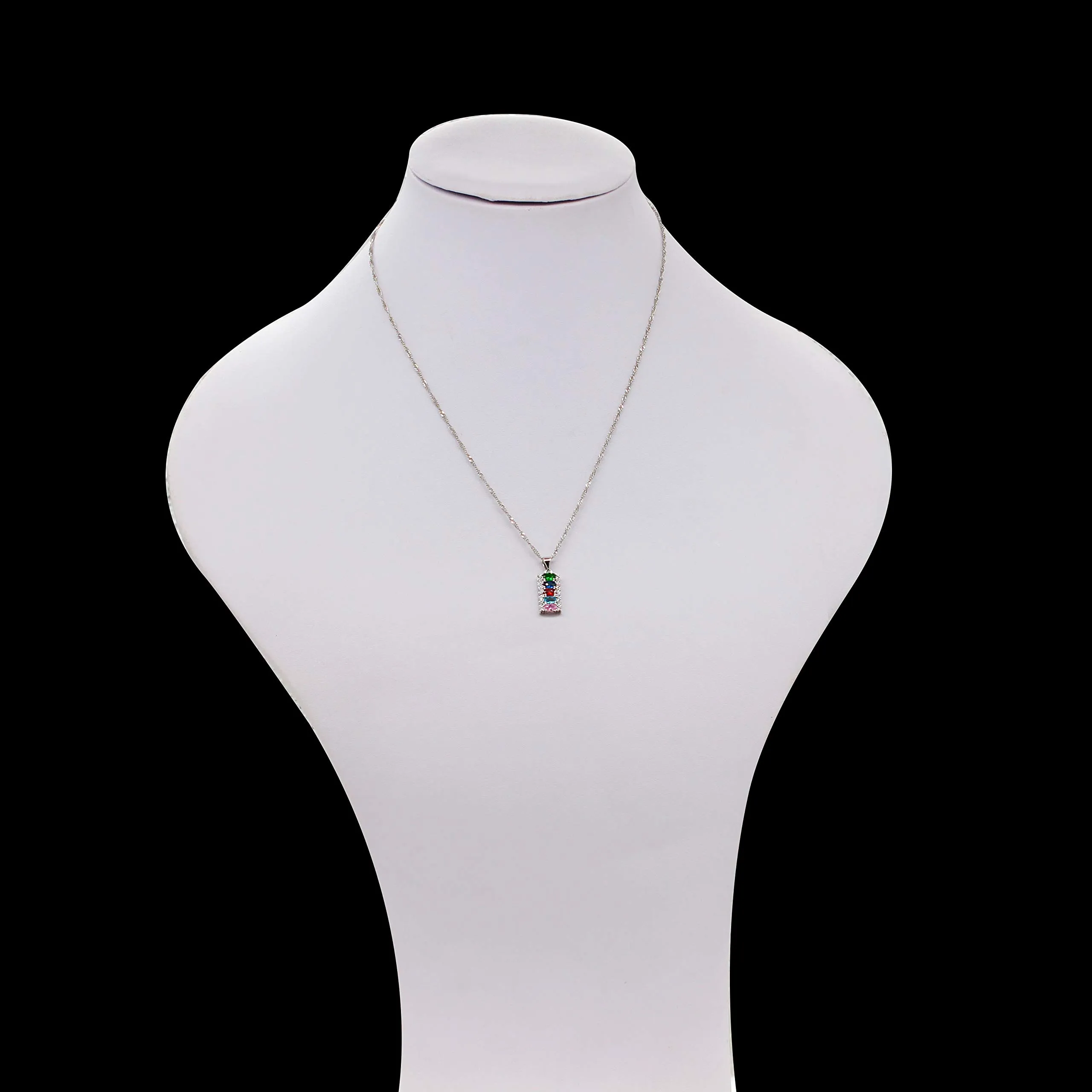 Uloveido Set di Gioielli Mezza Luna T502, Collana, Orecchini e Anello placcati in Platino con Zirconia Cubica Taglio Ovale, L1/2(51.9mm) - immagine 3