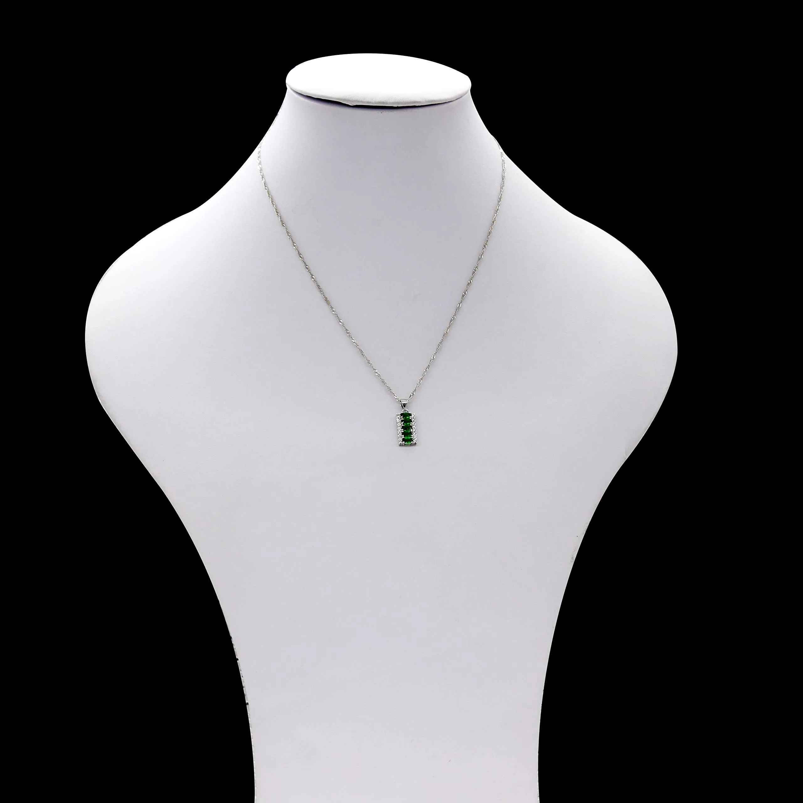 Uloveido Set Gioielli Mezza Luna Collana Orecchini e Anello Placcato Platino Zirconia Cubica Taglio Ovale T502, R1/2(59.5mm) - immagine 3