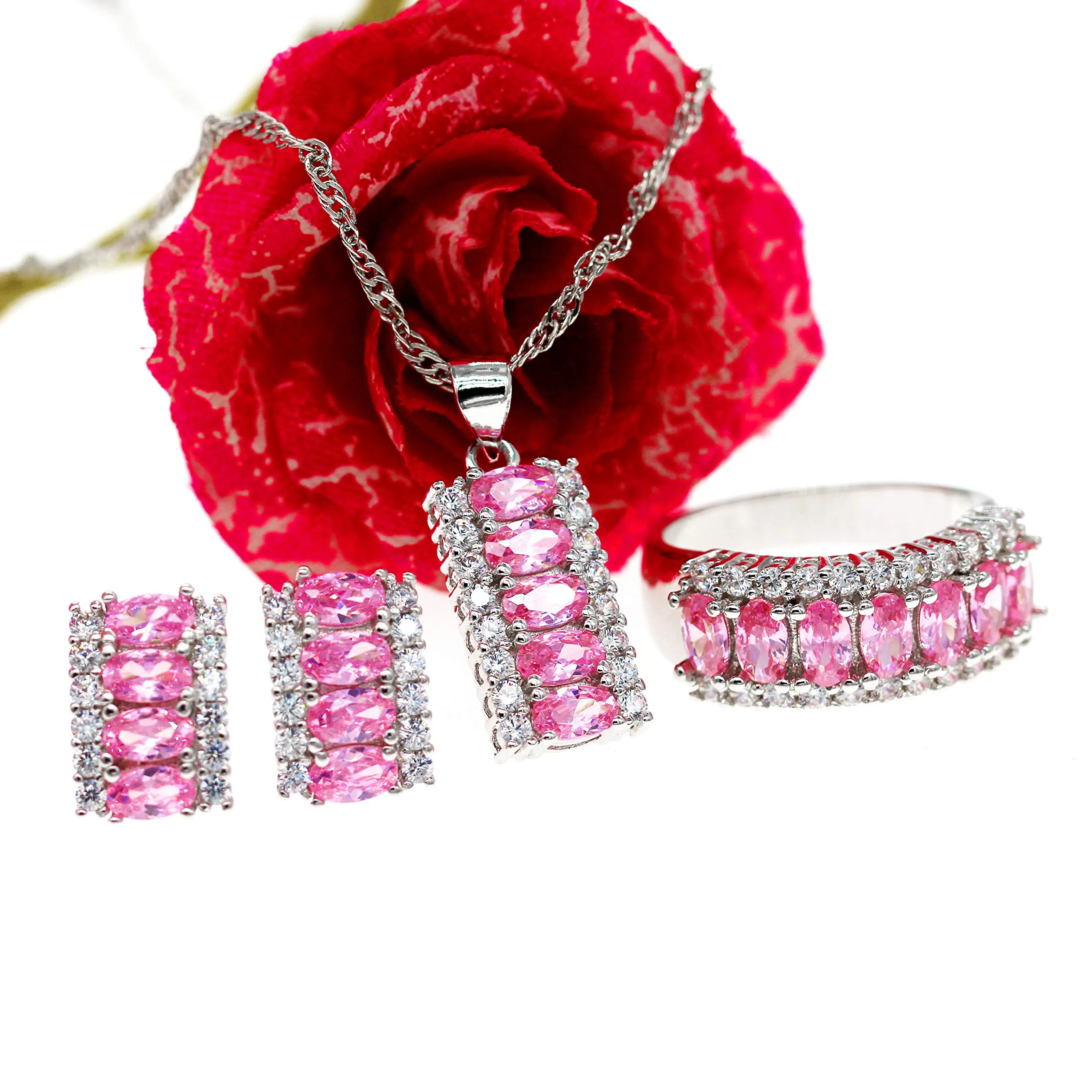 Uloveido Set Collana a Mezzaluna, Anello e Orecchini con Pietre Birthstone e Zirconia Cubica - immagine 6
