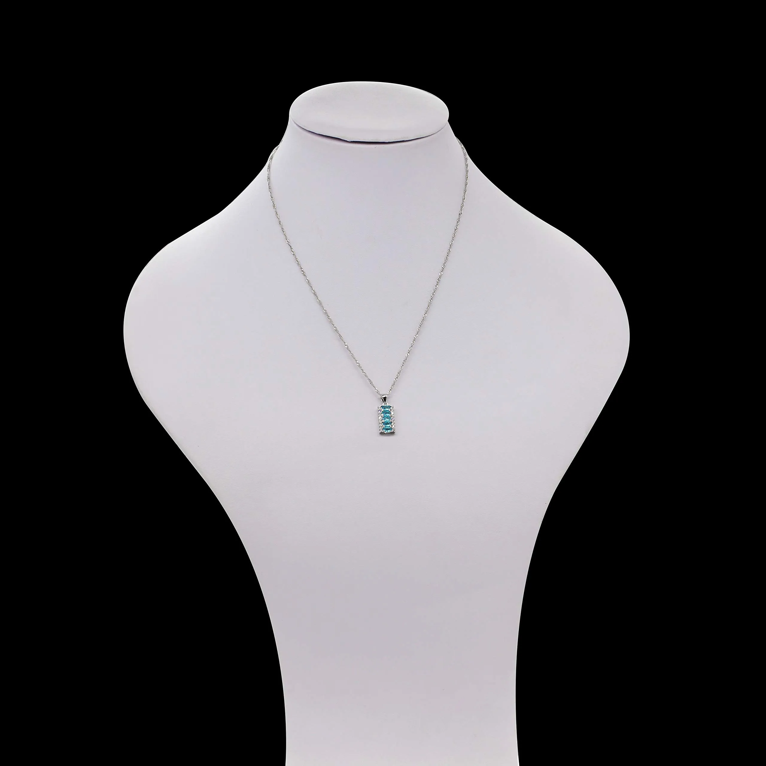 Uloveido T502 Set di gioielli da donna placcato platino con zirconia cubica ovale a mezza luna, collana, orecchini e anello, R1/2(59.5mm), Ottone - immagine 3