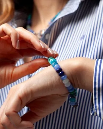 SKLife style design Set Gioielli Donna - Collana e Bracciale in Pietre Naturali Blu e Turchese, Stile Boho Artigianale - immagine 3
