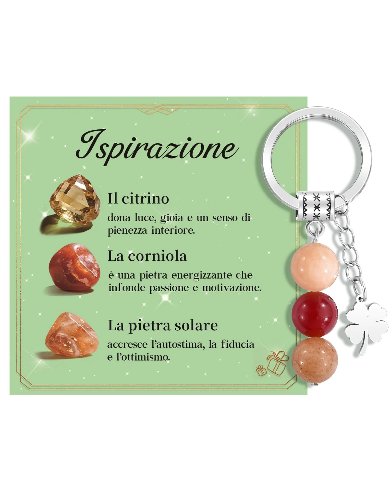 CheersLife Portachiavi Personalizzato in Cristalli Naturali - immagine 1