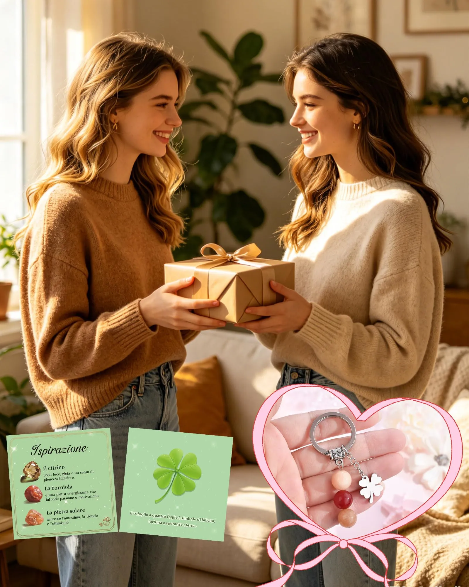 CheersLife Portachiavi Personalizzato in Cristalli Naturali - immagine 3