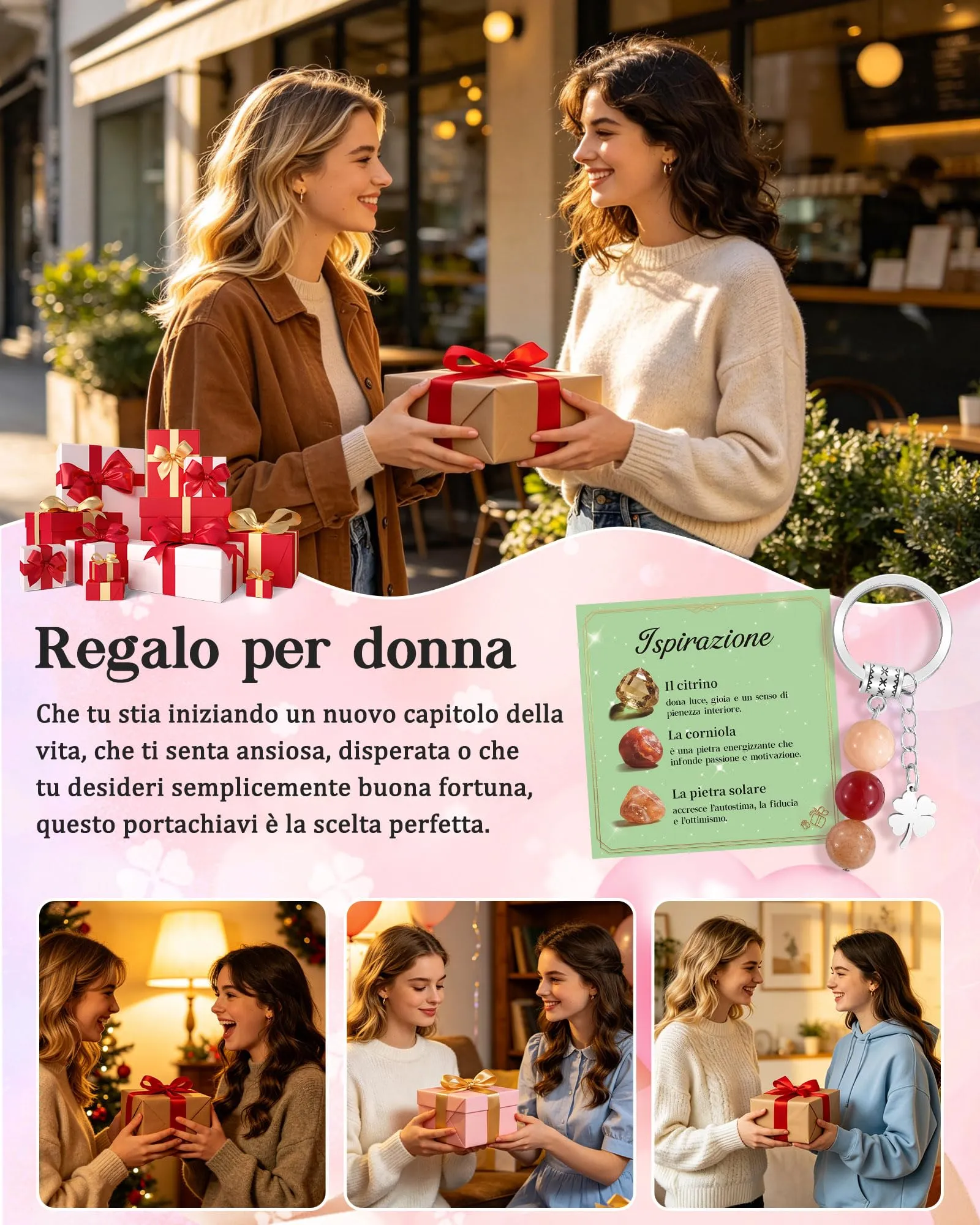 CheersLife Portachiavi Personalizzato in Cristalli Naturali - immagine 6